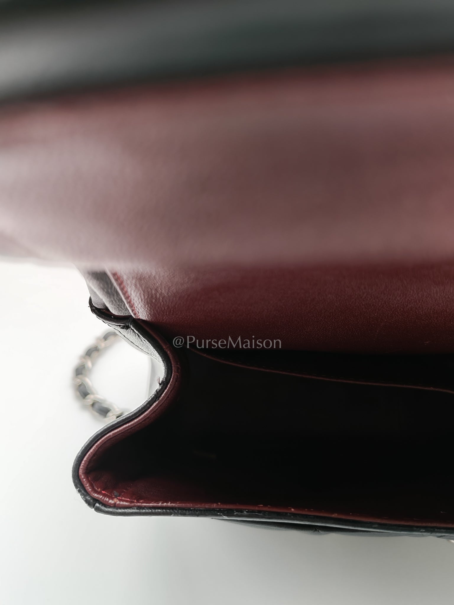 Classic Double Flap Jumbo Black Lambskin Leather in Silver Hardware (Series 15) | Purse Maison Luxury Bags Shop