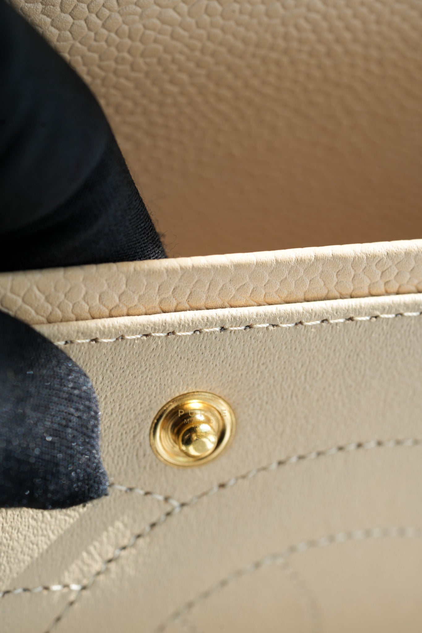 Classic Double Flap Jumbo in Beige Caviar Leather & Gold Hardware (Series 14) | Purse Maison Luxury Bags Shop