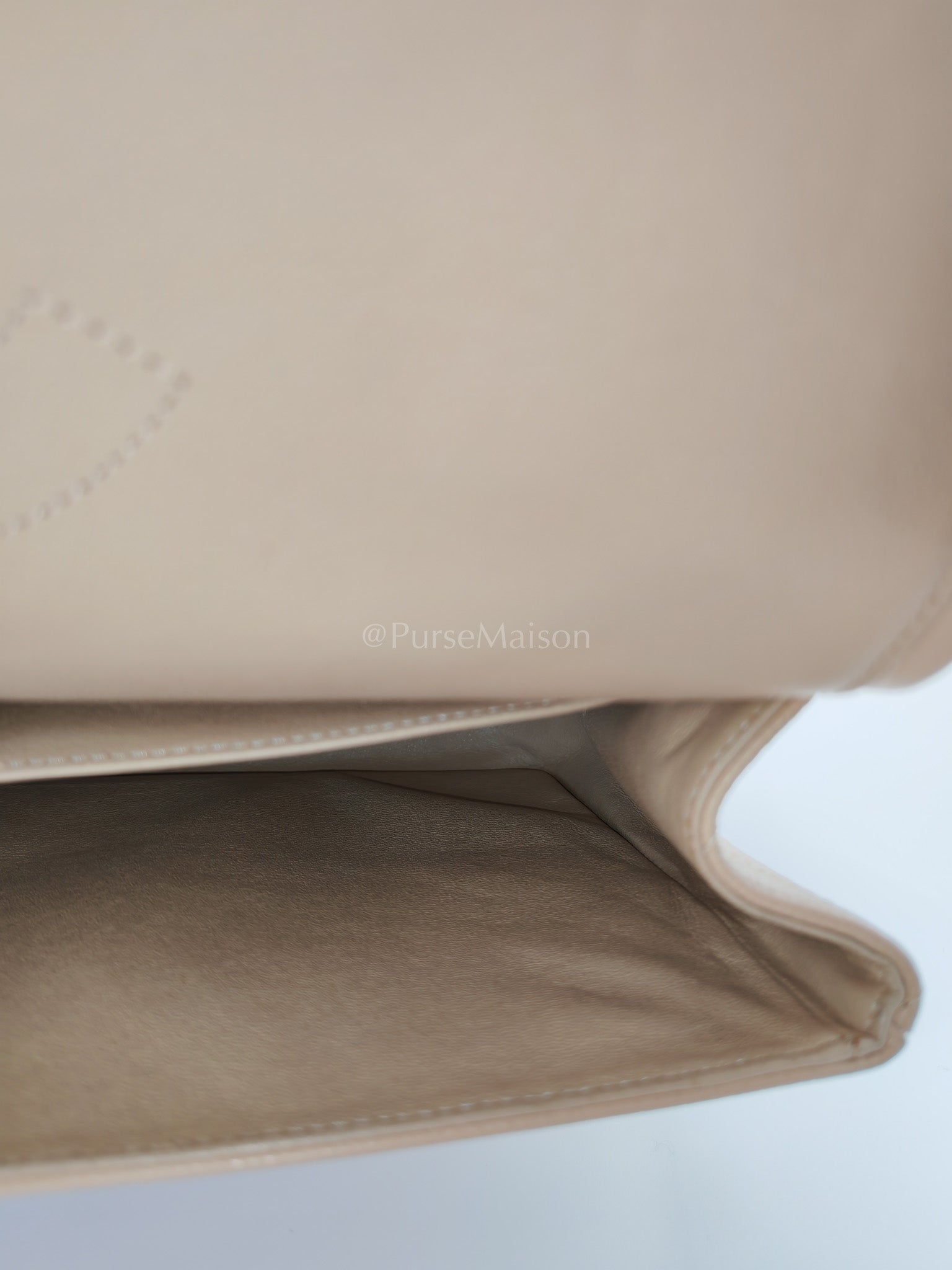 Classic Double Flap Jumbo in Beige Quilted Caviar Leather and Silver Hardware Series 14 | Purse Maison Luxury Bags Shop