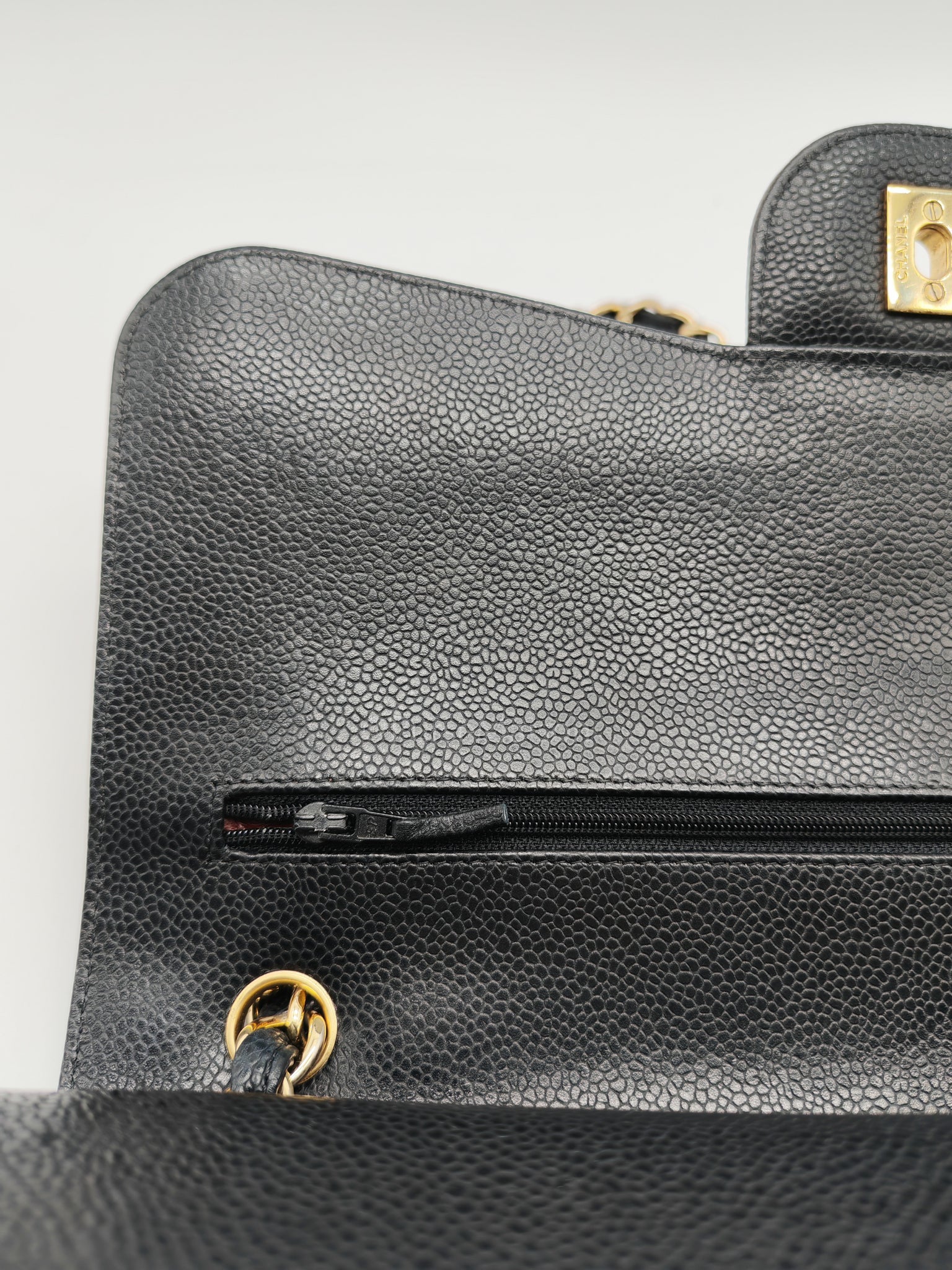Classic Double Flap Jumbo in Black Caviar Leather and Gold Hardware Series 14 | Purse Maison Luxury Bags Shop