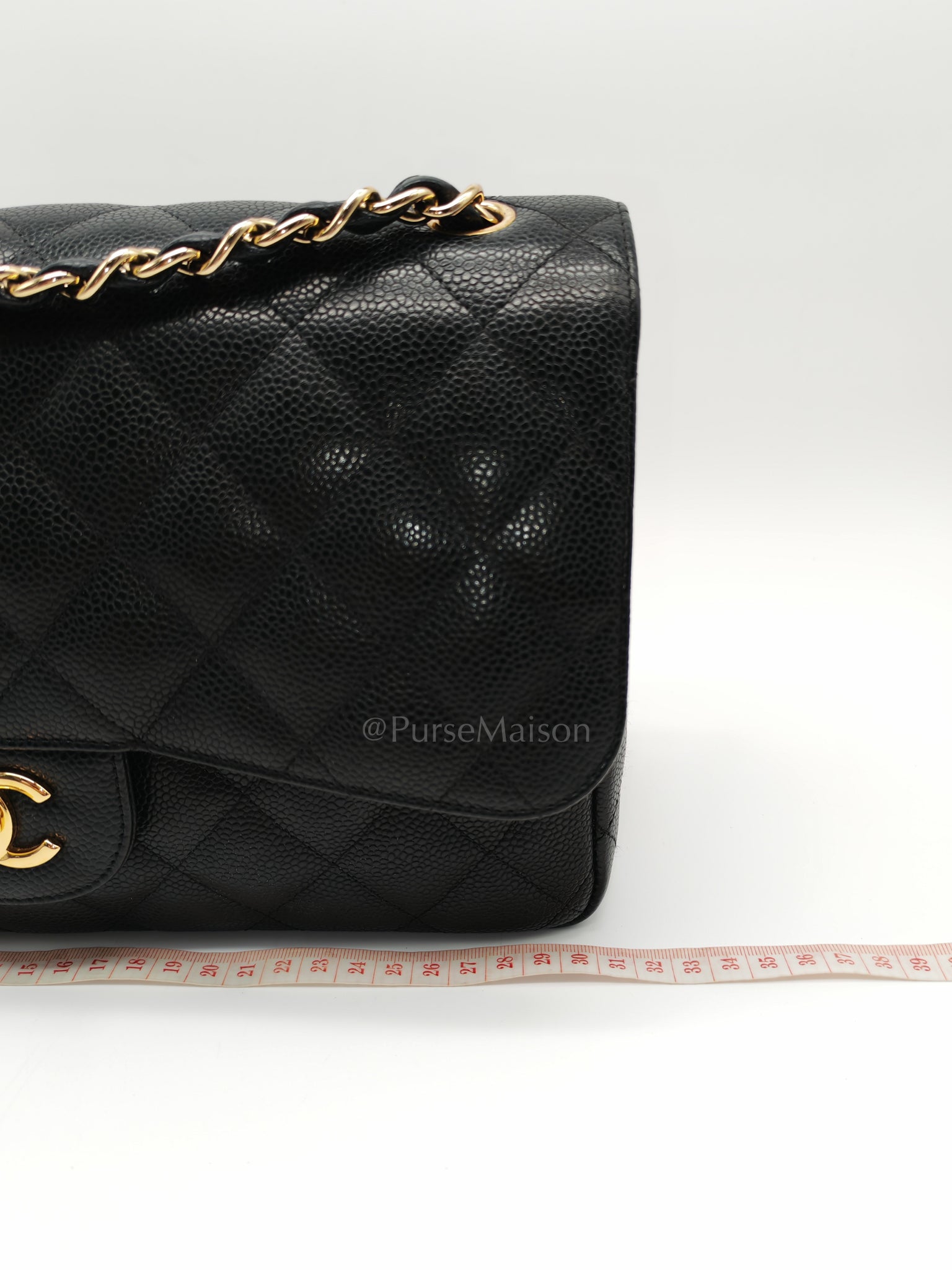 Classic Double Flap Jumbo in Black Caviar Leather and Gold Hardware Series 14 | Purse Maison Luxury Bags Shop