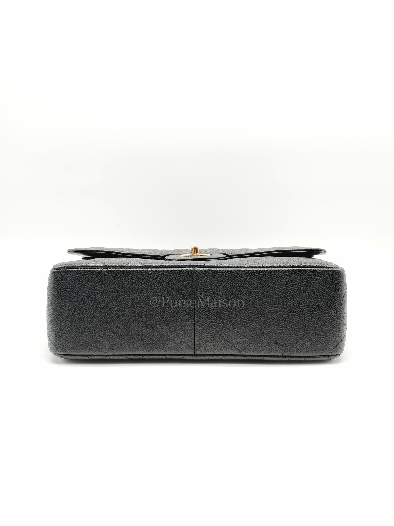 Classic Double Flap Jumbo in Black Caviar Leather and Gold Hardware Series 14 | Purse Maison Luxury Bags Shop