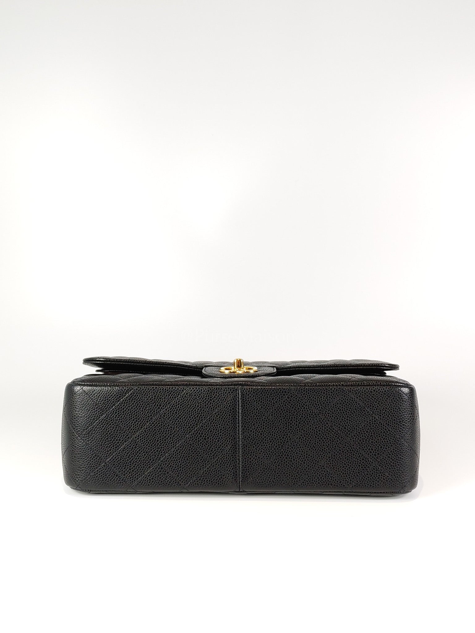 Classic Double Flap Jumbo in Black Caviar Leather and Gold Hardware Series 22 | Purse Maison Luxury Bags Shop