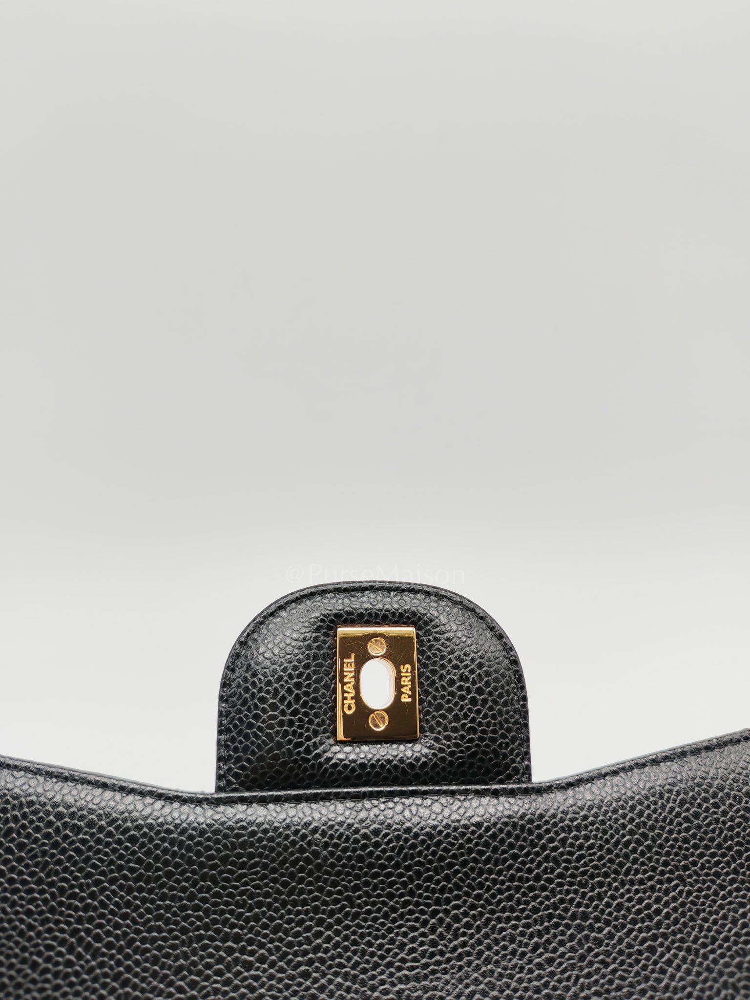 Classic Double Flap Jumbo in Black Caviar Leather and Gold Hardware Series 25 | Purse Maison Luxury Bags Shop