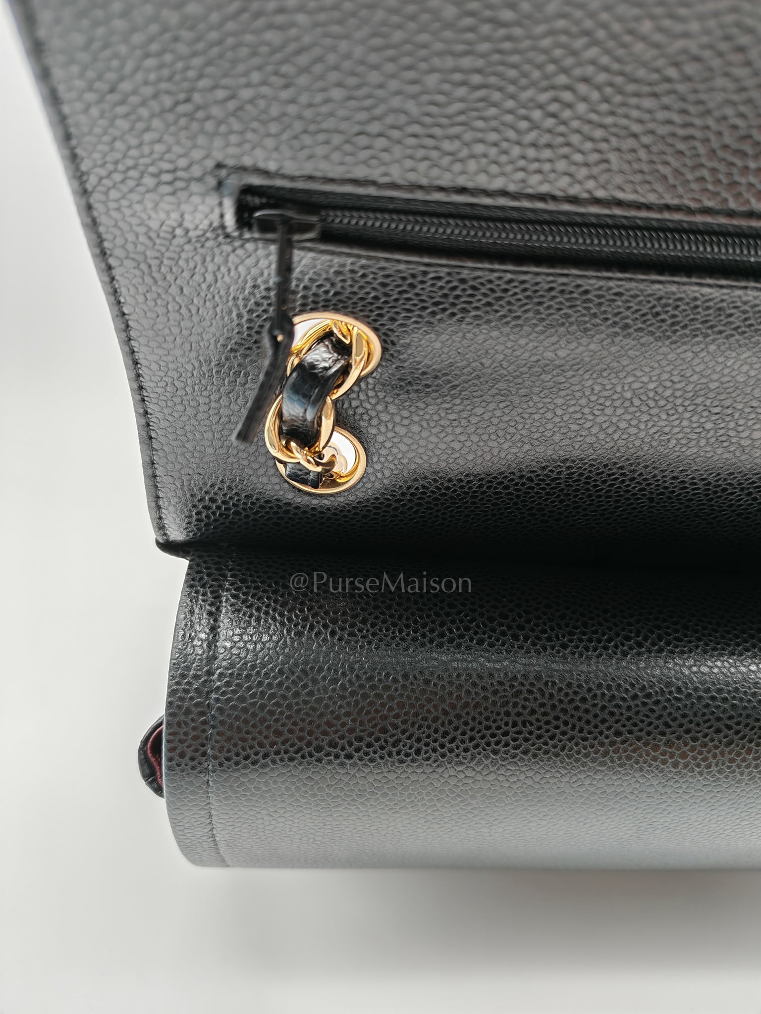 Classic Double Flap Jumbo in Black Caviar Leather and Gold Hardware Series 25 | Purse Maison Luxury Bags Shop