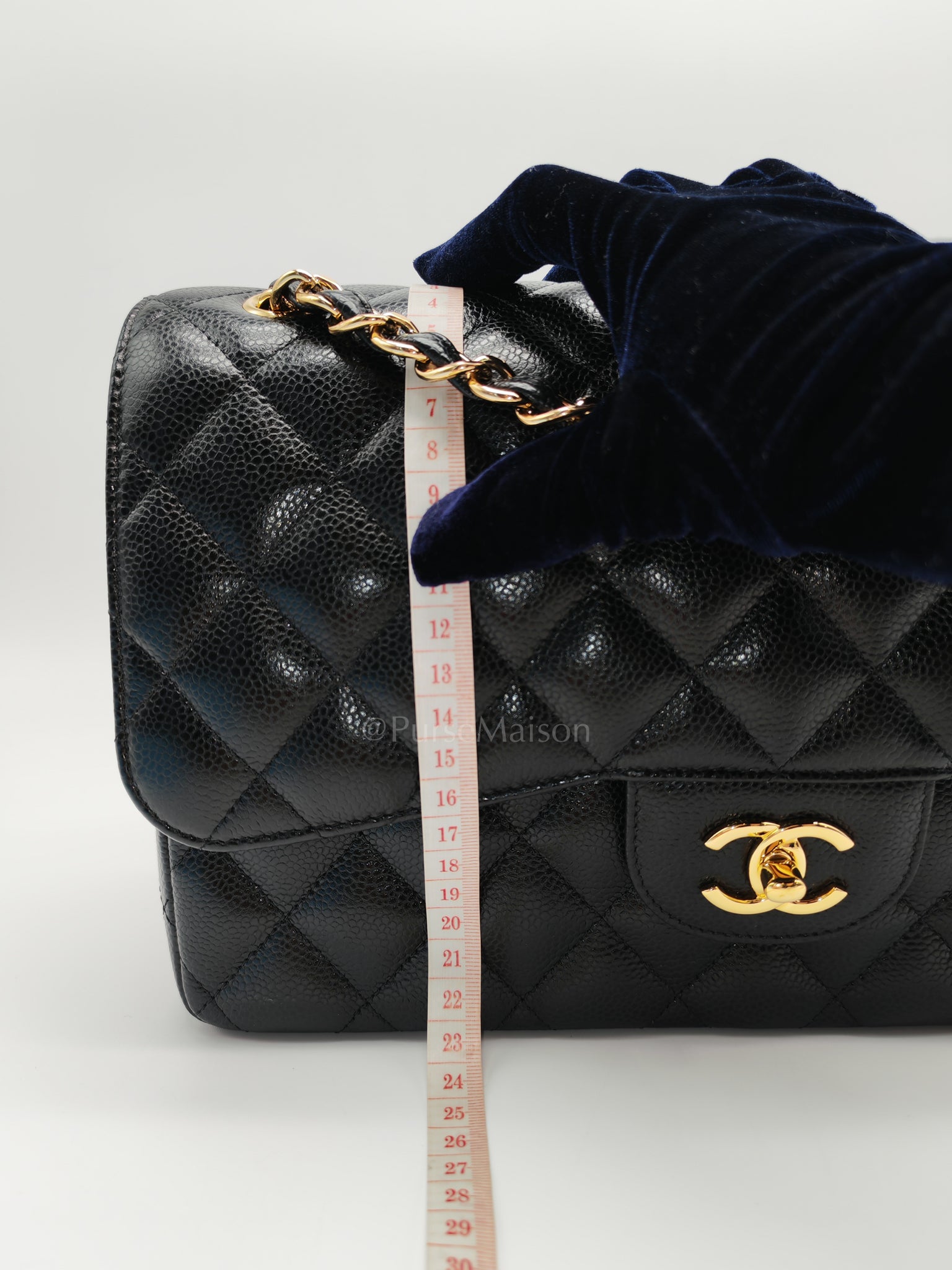 Classic Double Flap Jumbo in Black Caviar Leather and Gold Hardware Series 25 | Purse Maison Luxury Bags Shop