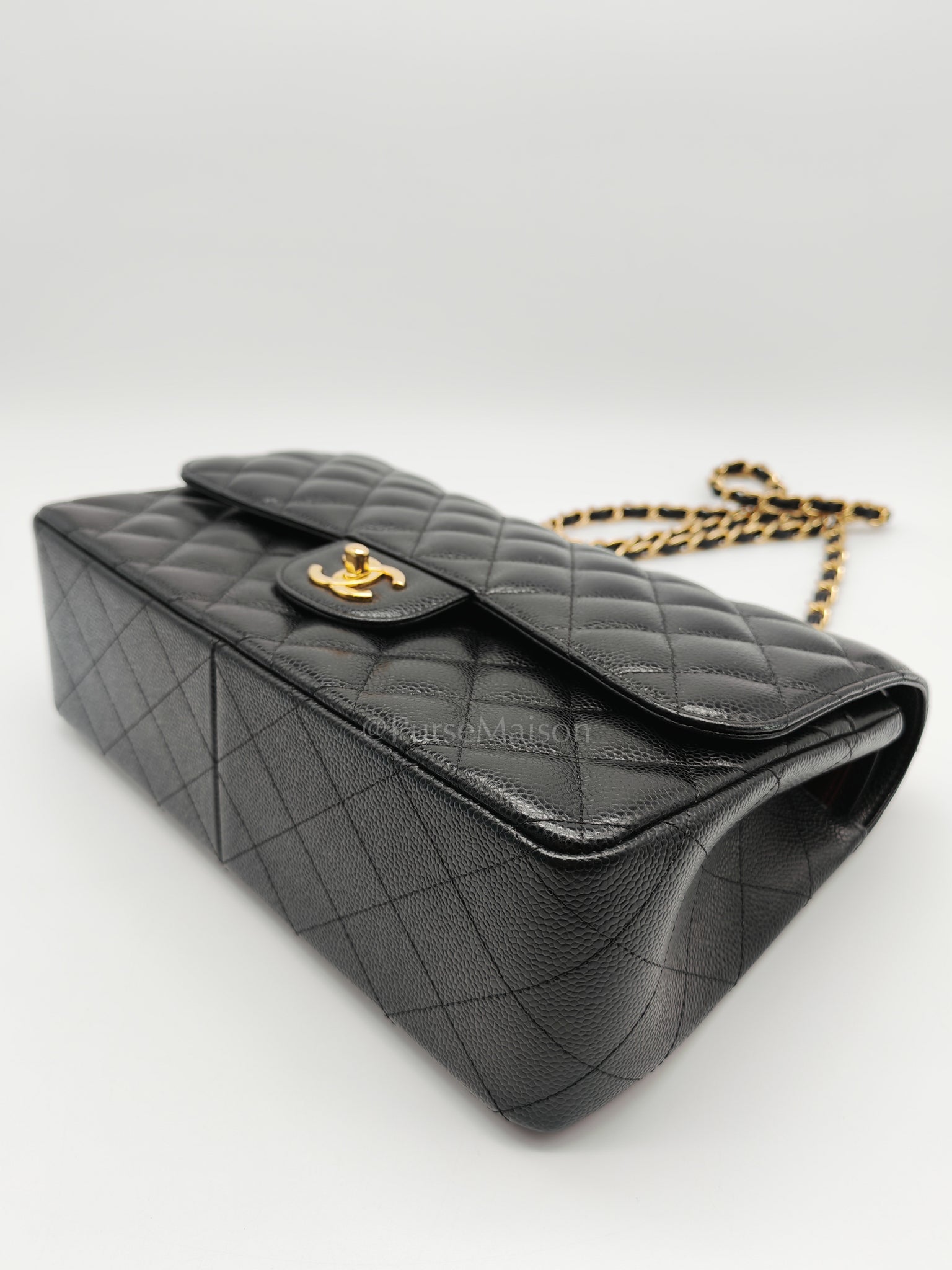Classic Double Flap Jumbo in Black Caviar Leather and Gold Hardware Series 25 | Purse Maison Luxury Bags Shop