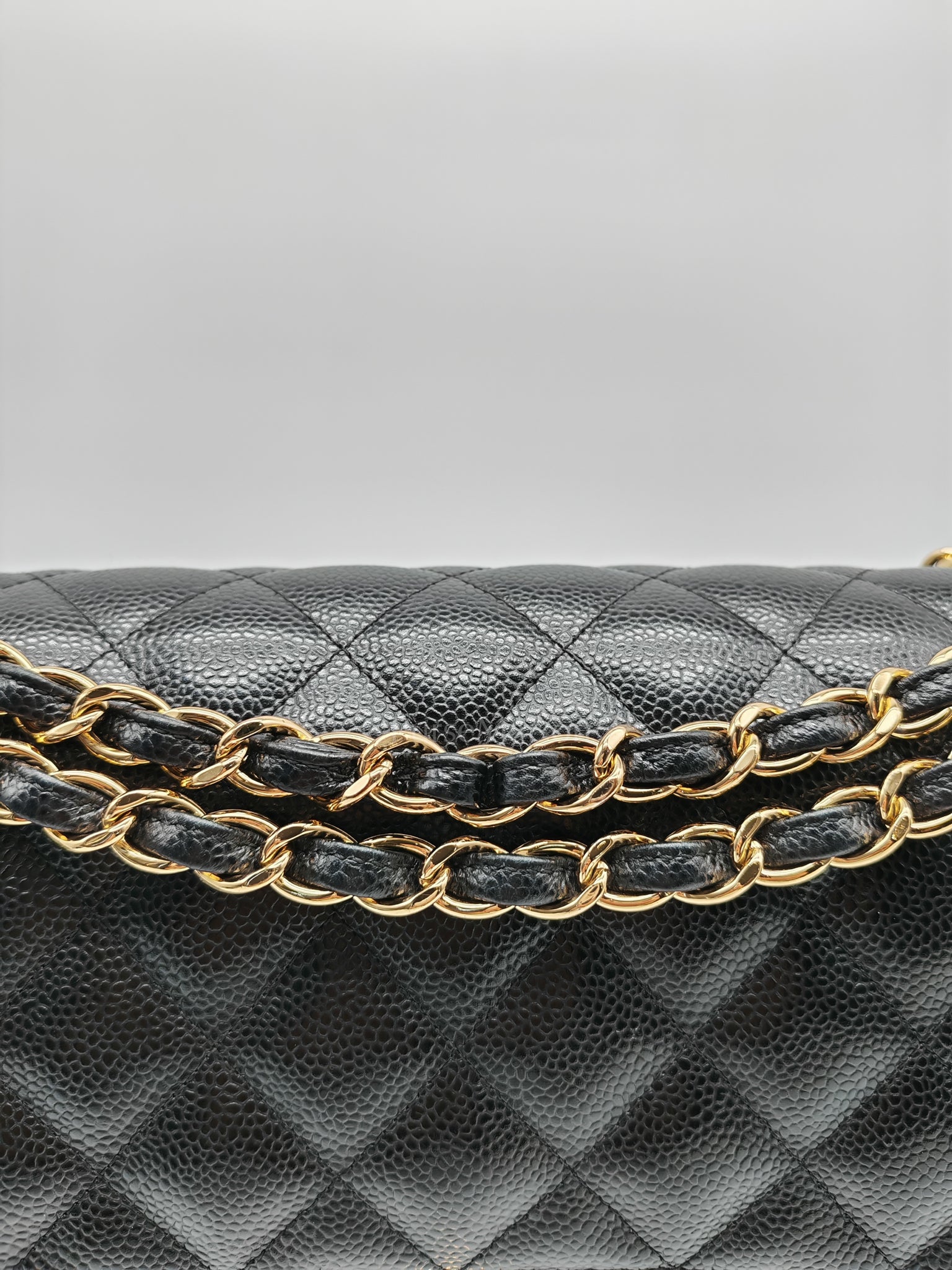 Classic Double Flap Jumbo in Black Caviar Leather and Gold Hardware Series 26 | Purse Maison Luxury Bags Shop