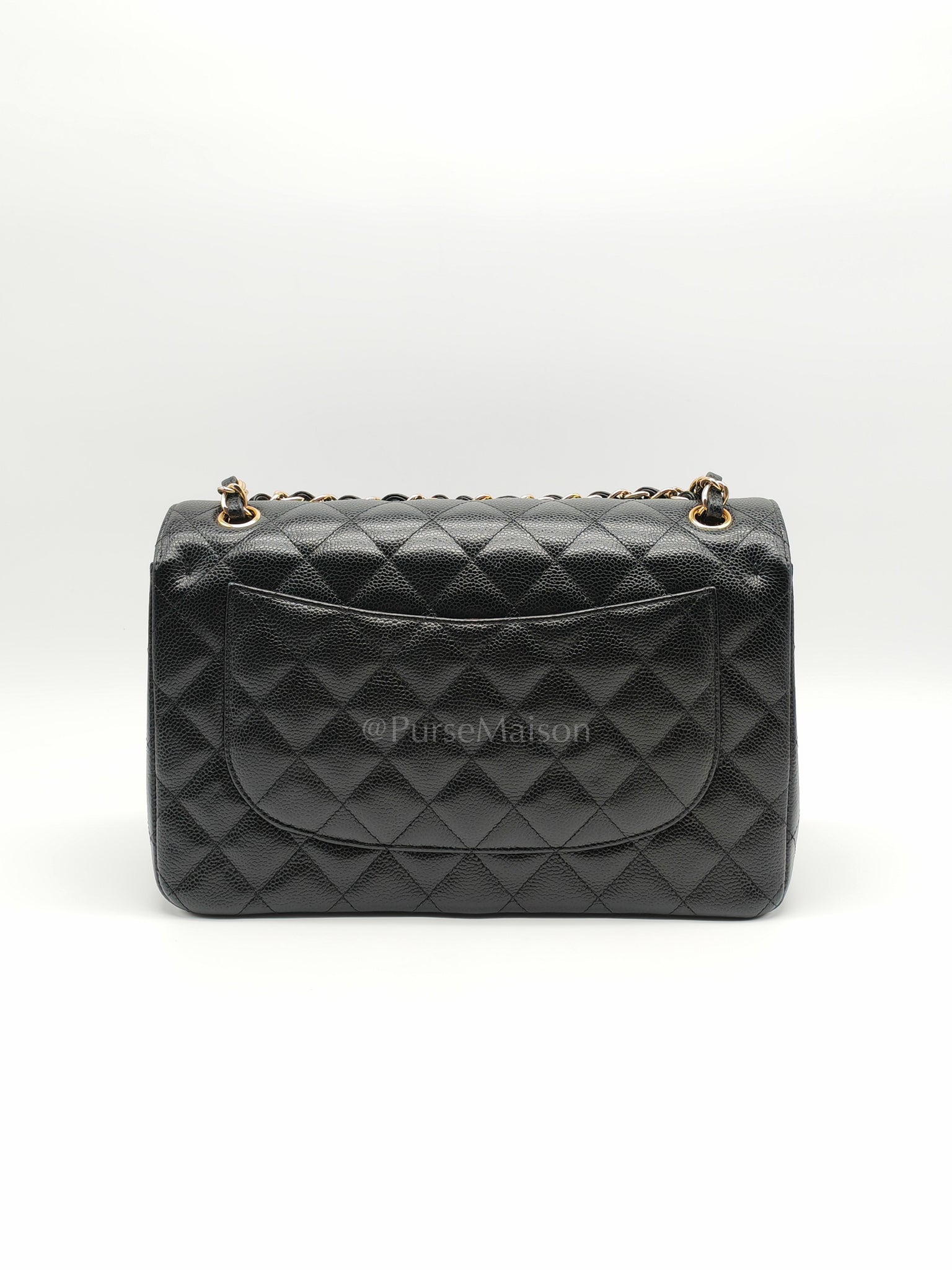 Classic Double Flap Jumbo in Black Caviar Leather and Gold Hardware Series 26 | Purse Maison Luxury Bags Shop