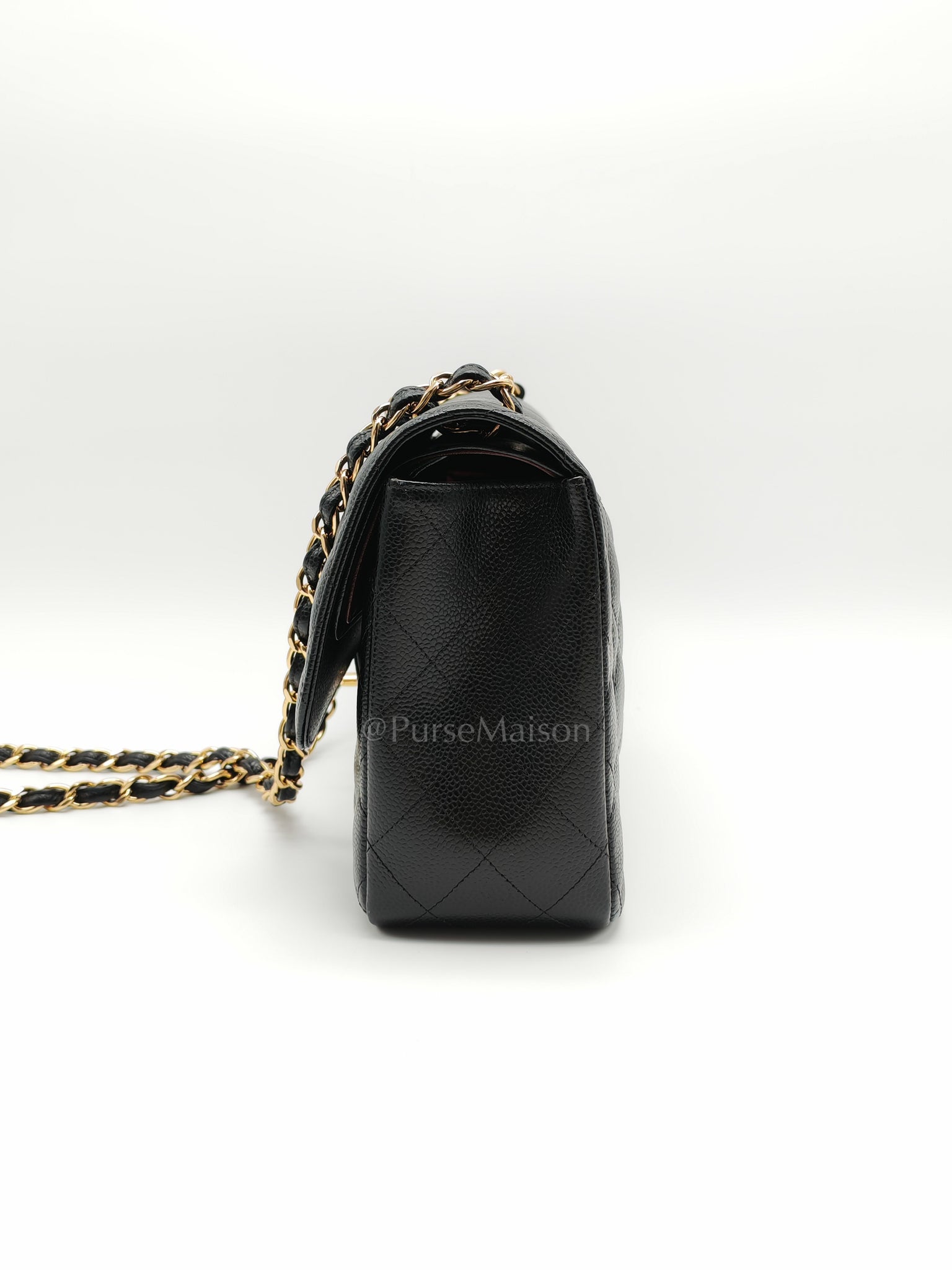 Classic Double Flap Jumbo in Black Caviar Leather and Gold Hardware Series 26 | Purse Maison Luxury Bags Shop