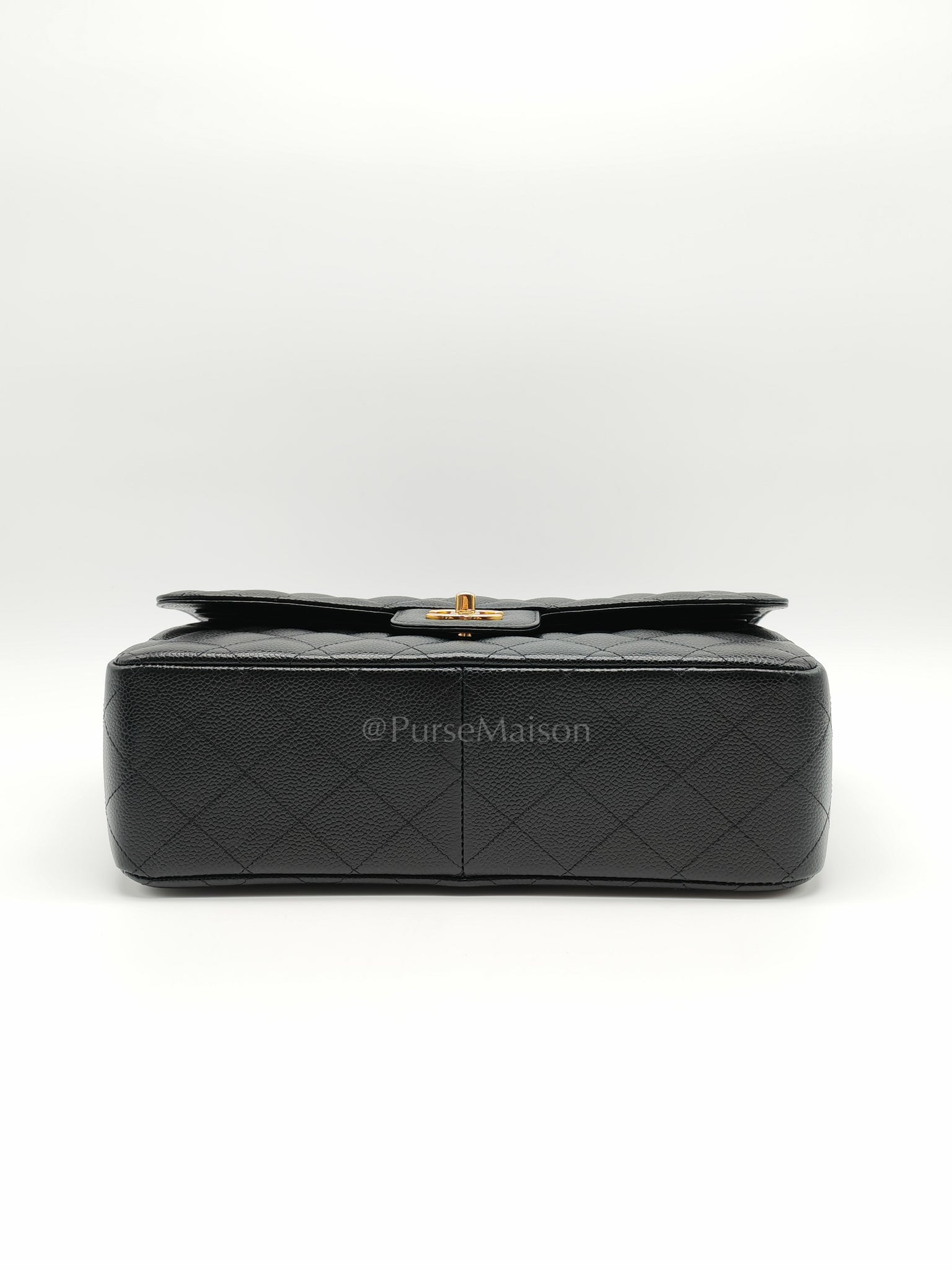 Classic Double Flap Jumbo in Black Caviar Leather and Gold Hardware Series 26 | Purse Maison Luxury Bags Shop