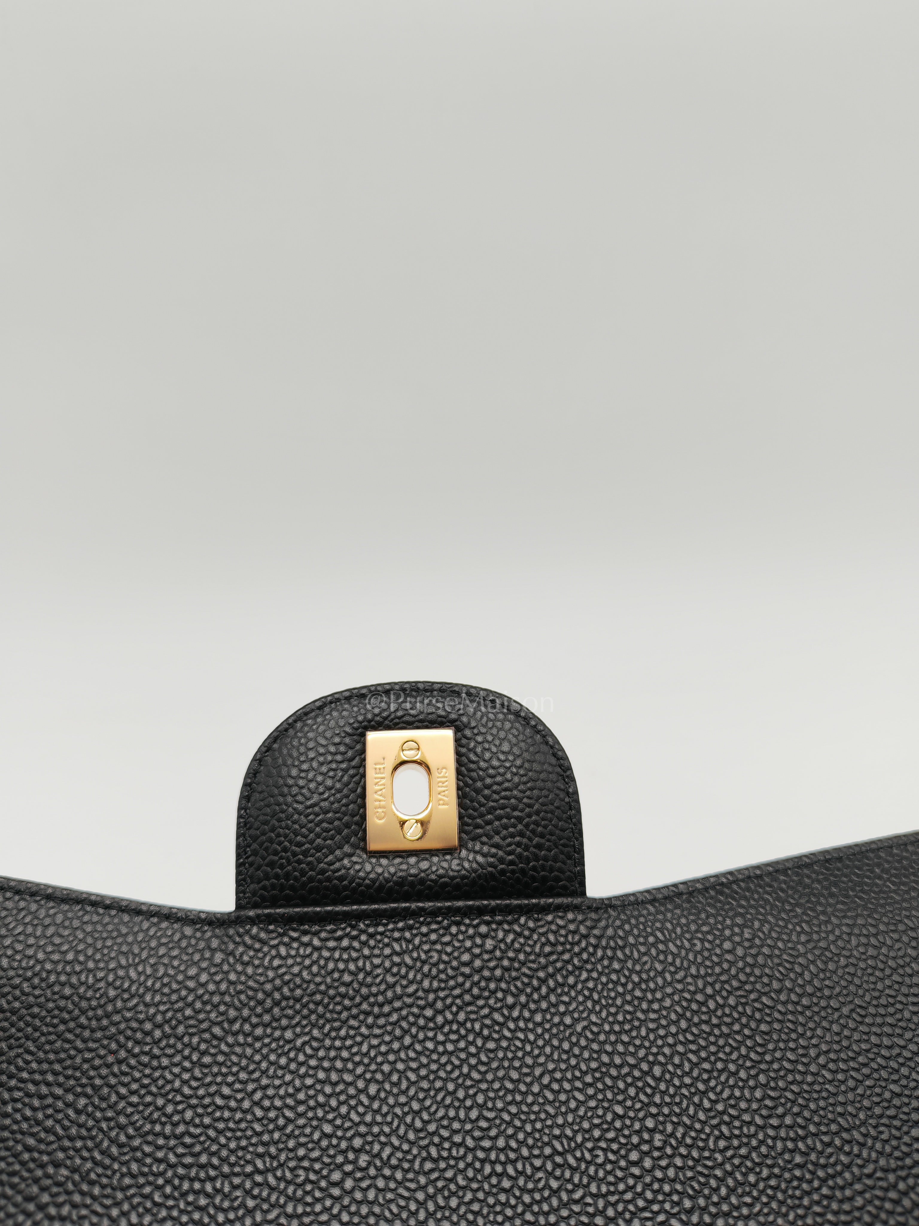 Classic Double Flap Jumbo in Black Caviar Leather and Gold Hardware Series 27 | Purse Maison Luxury Bags Shop