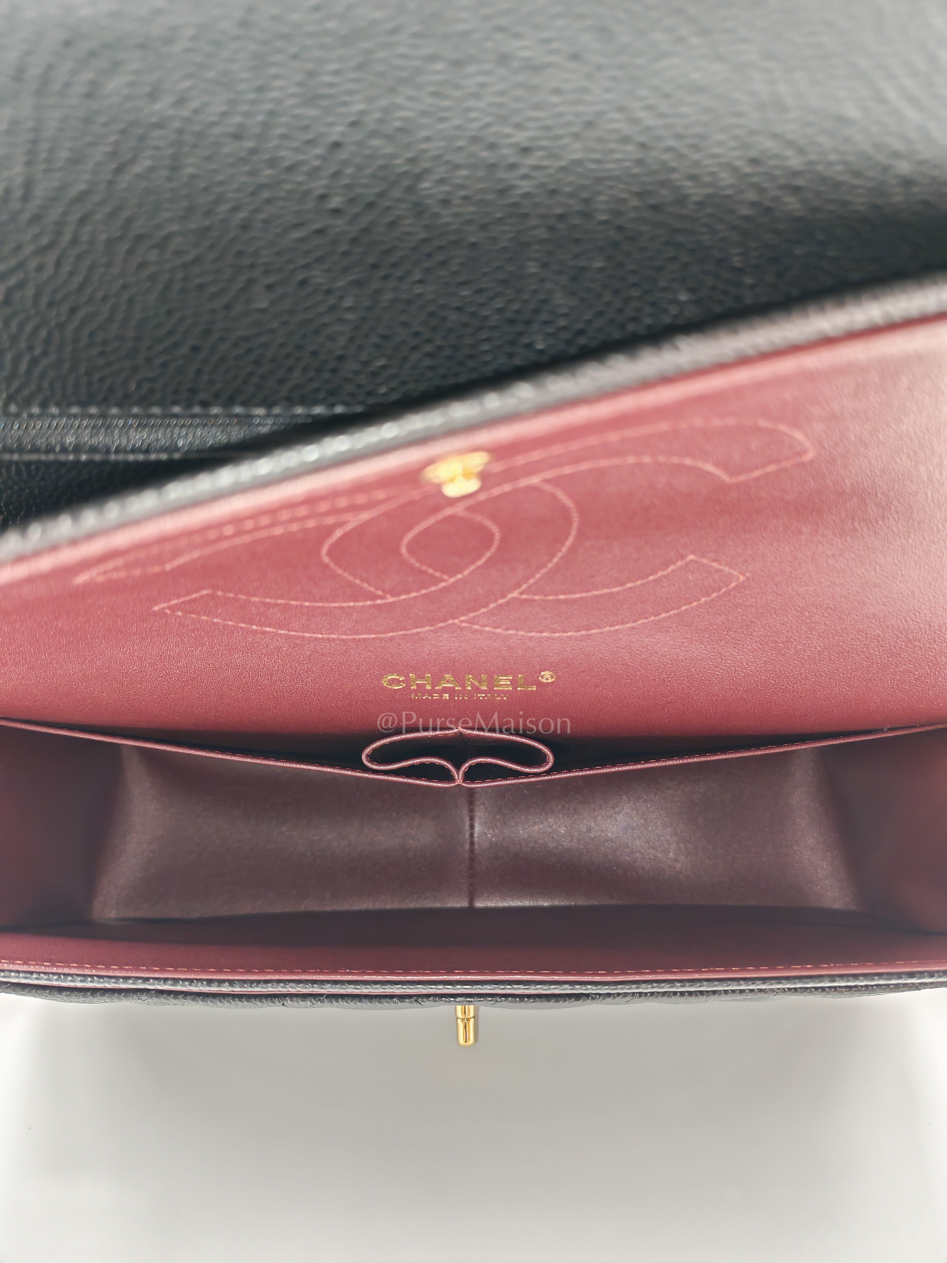 Classic Double Flap Jumbo in Black Caviar Leather and Gold Hardware Series 27 | Purse Maison Luxury Bags Shop