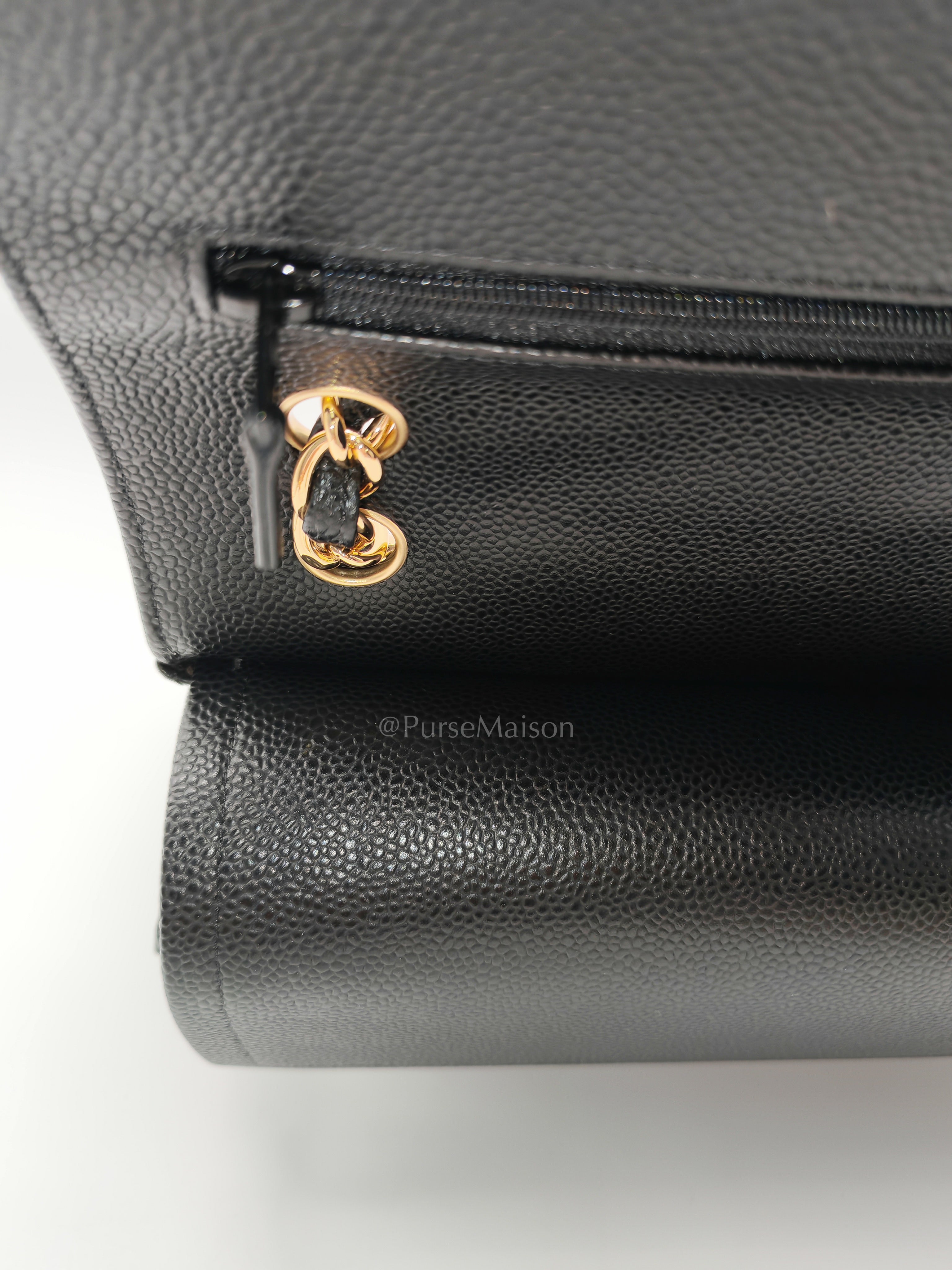 Classic Double Flap Jumbo in Black Caviar Leather and Gold Hardware Series 27 | Purse Maison Luxury Bags Shop