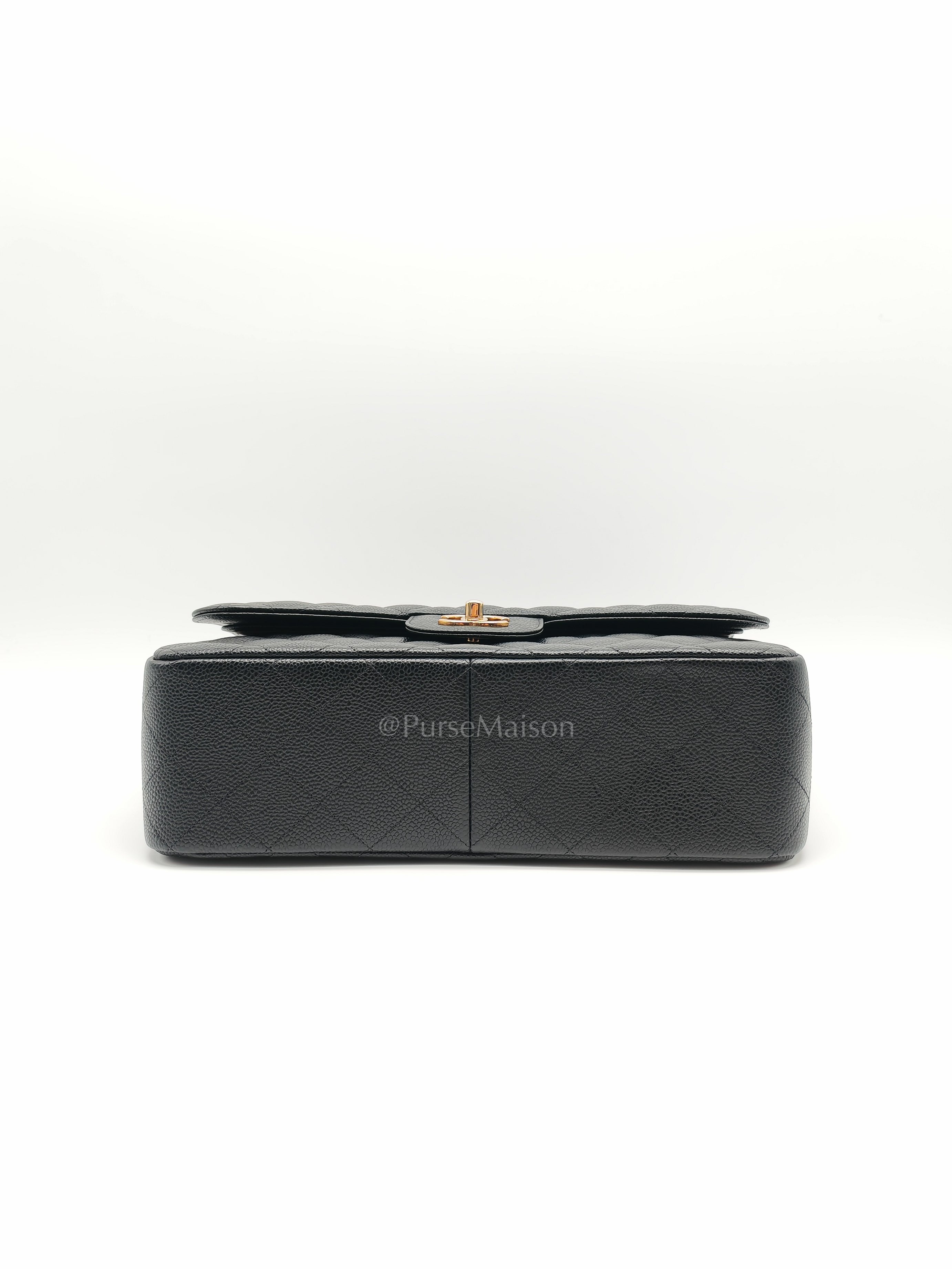 Classic Double Flap Jumbo in Black Caviar Leather and Gold Hardware Series 27 | Purse Maison Luxury Bags Shop