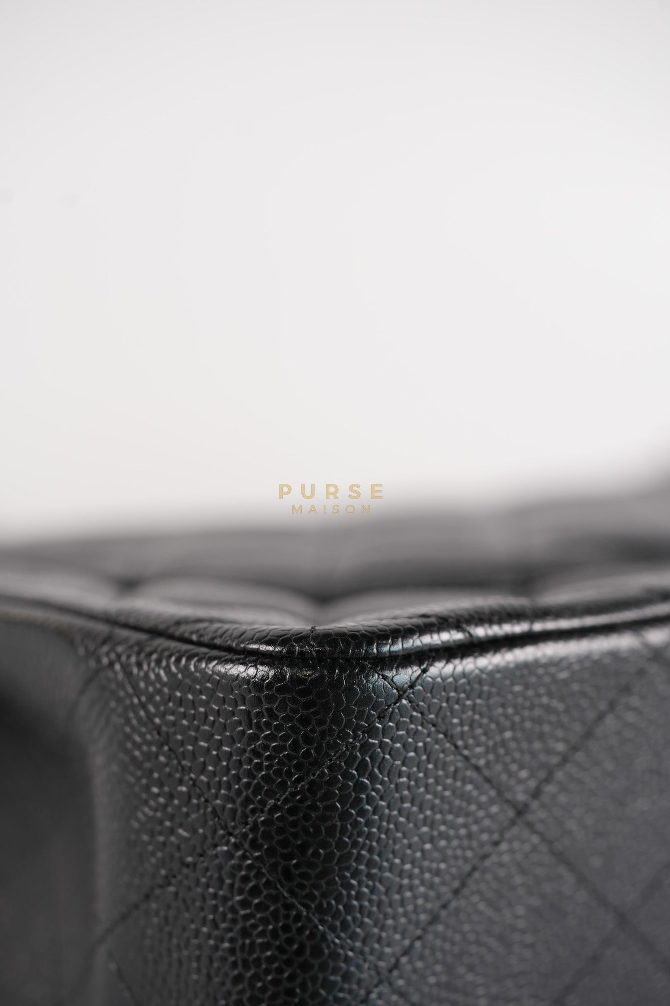 Classic Double Flap Jumbo In Black Caviar Leather & Gold Hardware Series 18 | Purse Maison Luxury Bags Shop
