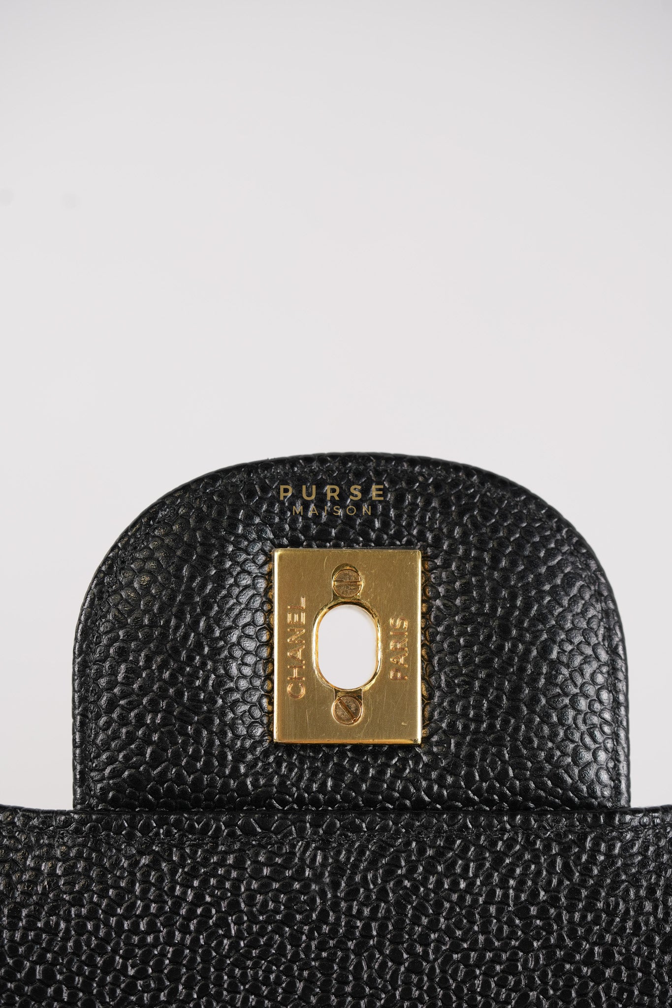 Classic Double Flap Jumbo In Black Caviar Leather & Gold Hardware Series 18 | Purse Maison Luxury Bags Shop