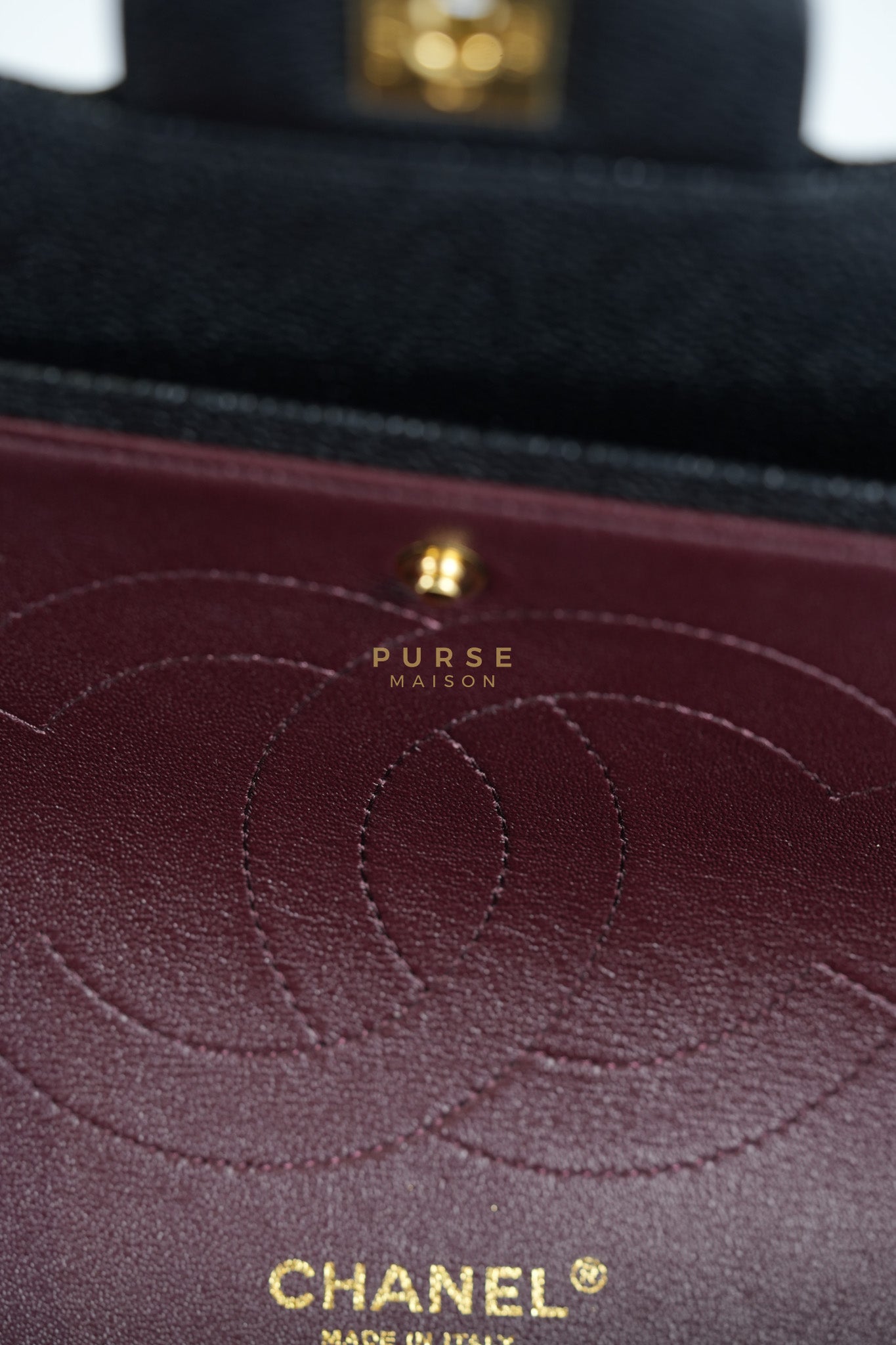 Classic Double Flap Jumbo In Black Caviar Leather & Gold Hardware Series 18 | Purse Maison Luxury Bags Shop