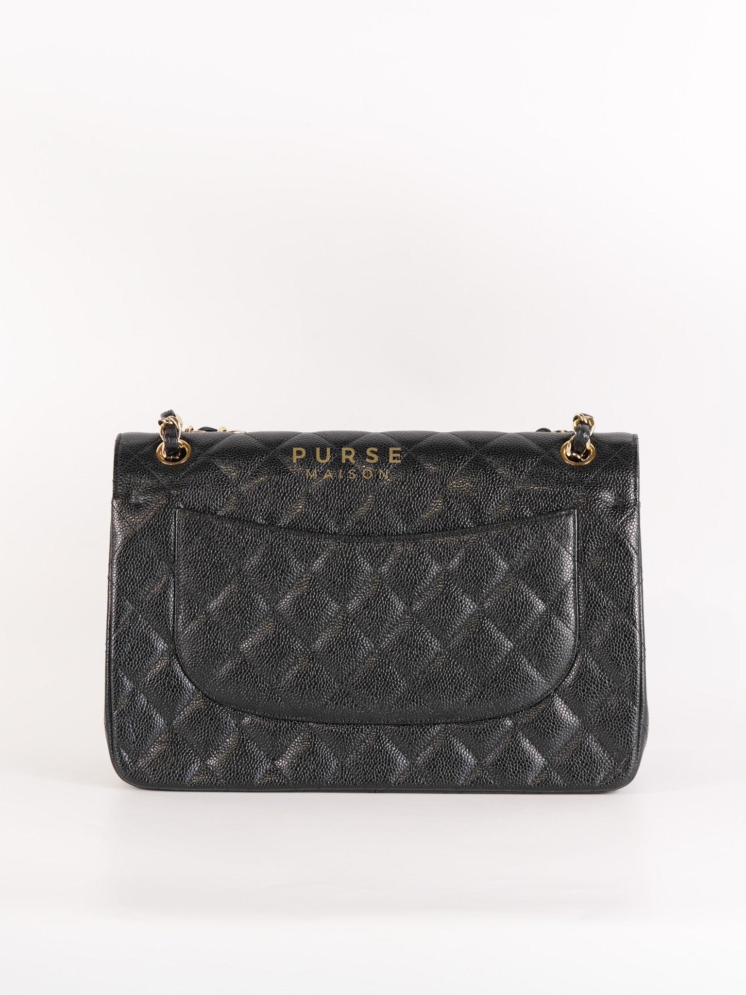 Classic Double Flap Jumbo In Black Caviar Leather & Gold Hardware Series 18 | Purse Maison Luxury Bags Shop
