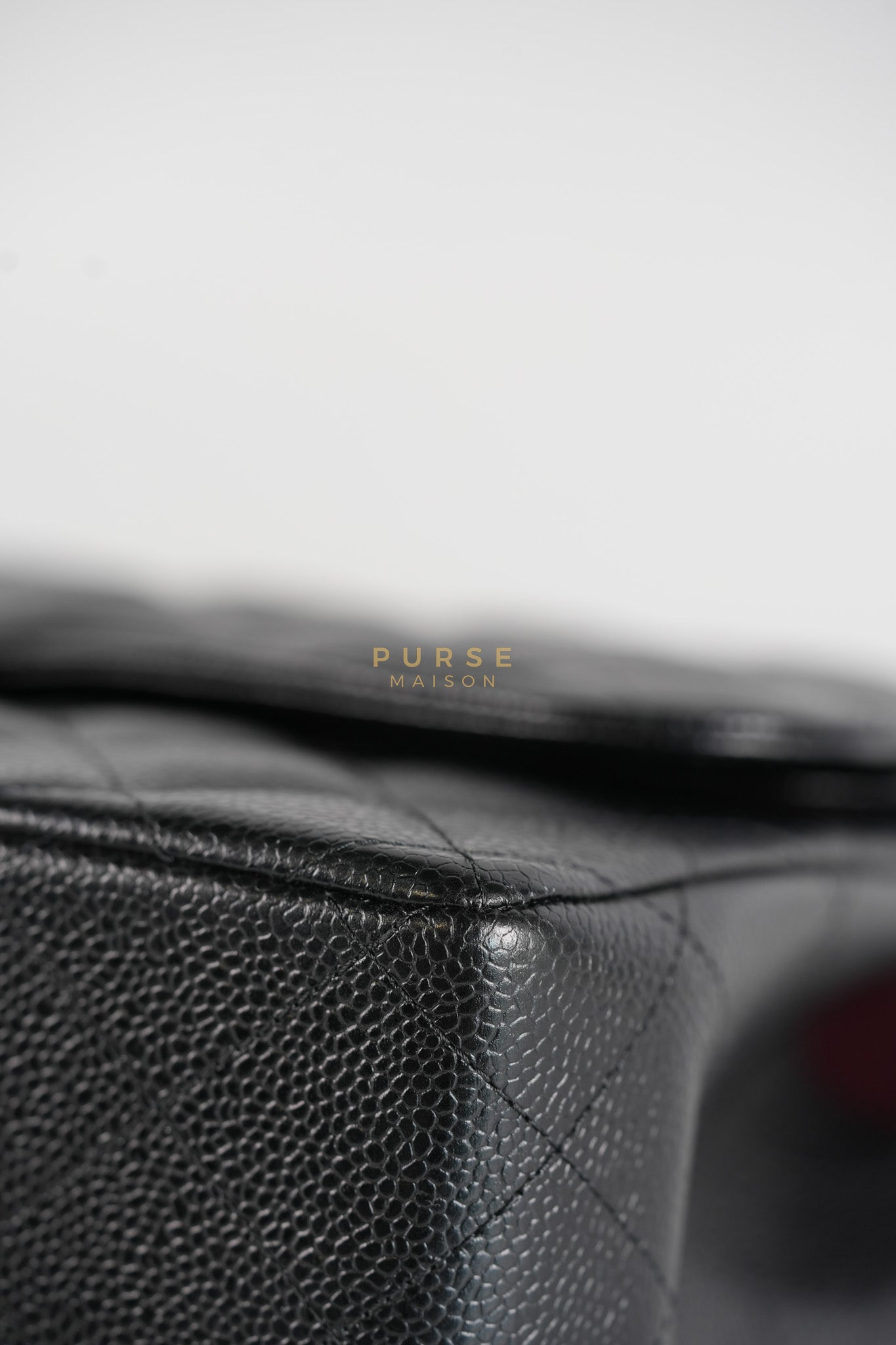 Classic Double Flap Jumbo In Black Caviar Leather & Gold Hardware Series 18 | Purse Maison Luxury Bags Shop