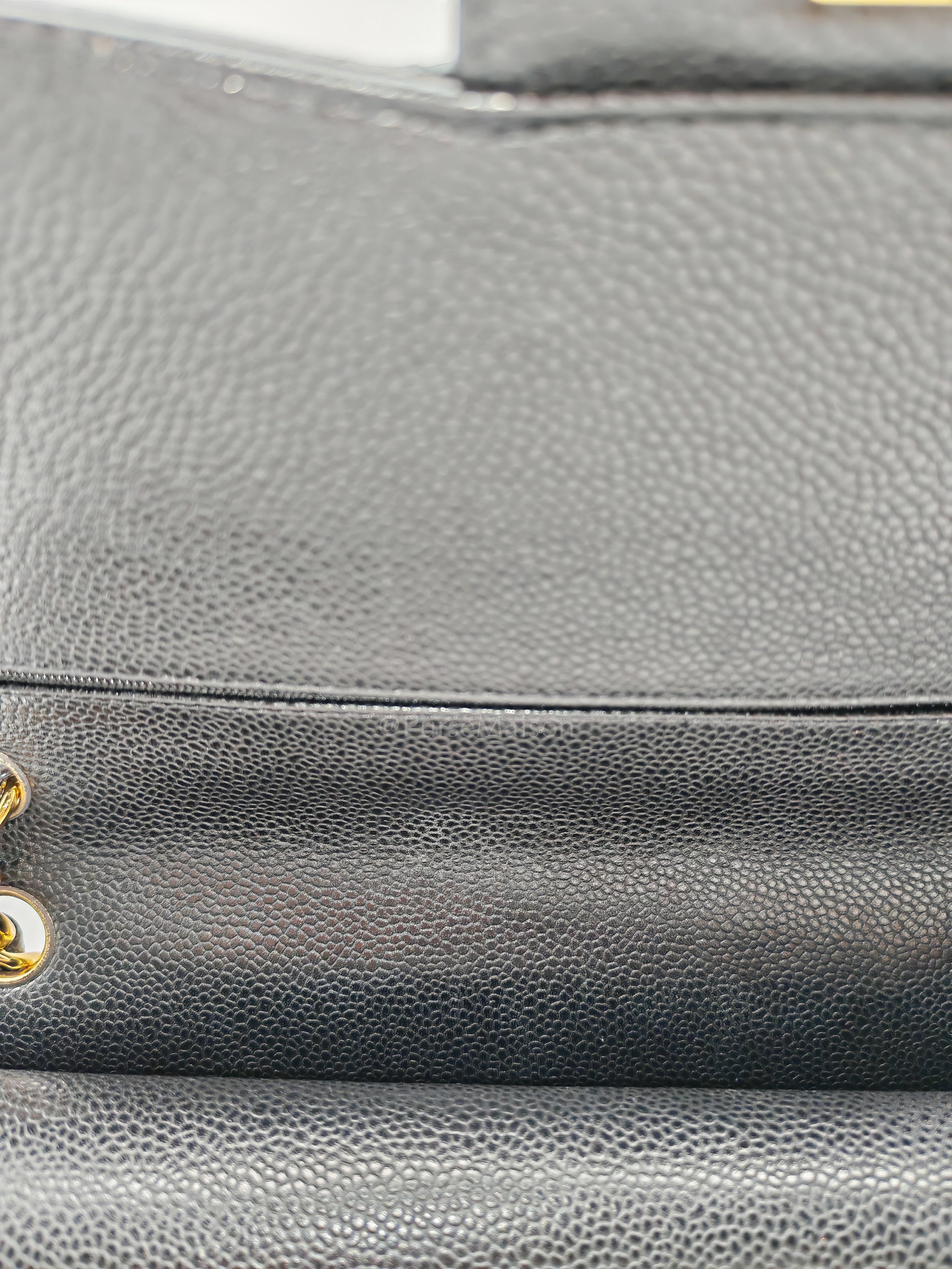 Classic Double Flap Jumbo in Black Caviar Leather & Gold Hardware Series 22 | Purse Maison Luxury Bags Shop