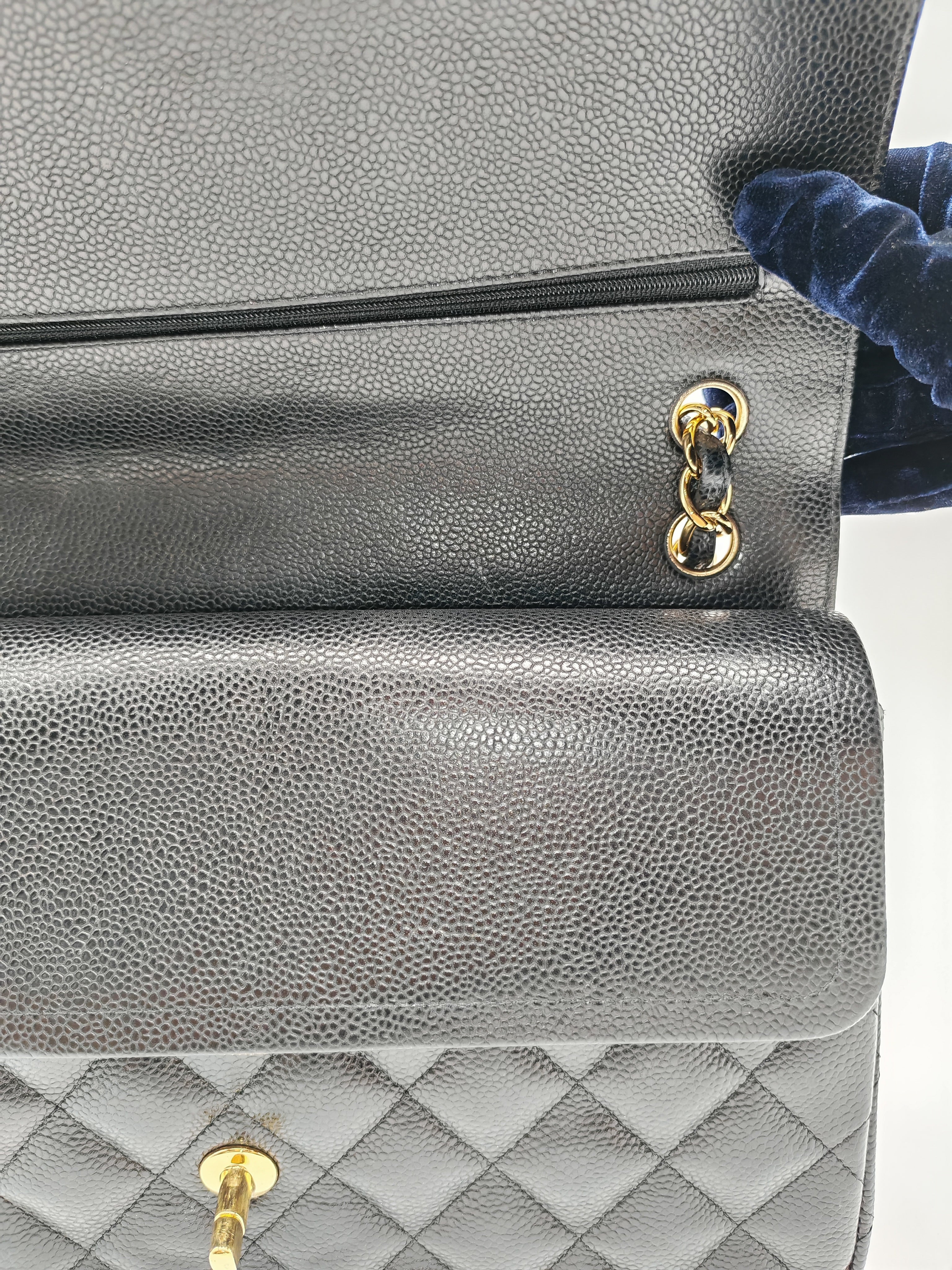 Classic Double Flap Jumbo in Black Caviar Leather & Gold Hardware Series 22 | Purse Maison Luxury Bags Shop