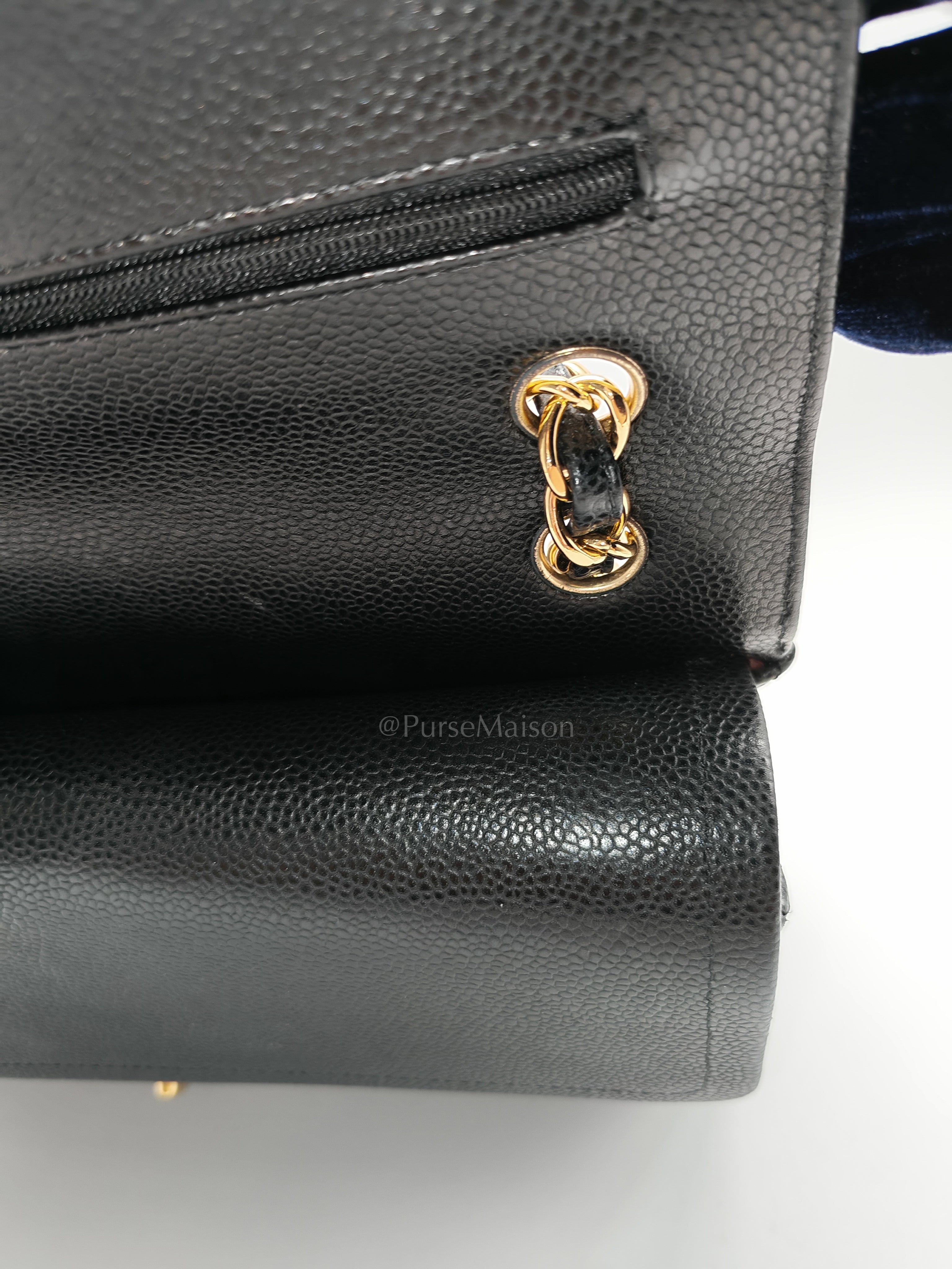 Classic Double Flap Jumbo in Black Caviar Leather & Gold Hardware Series 22 | Purse Maison Luxury Bags Shop