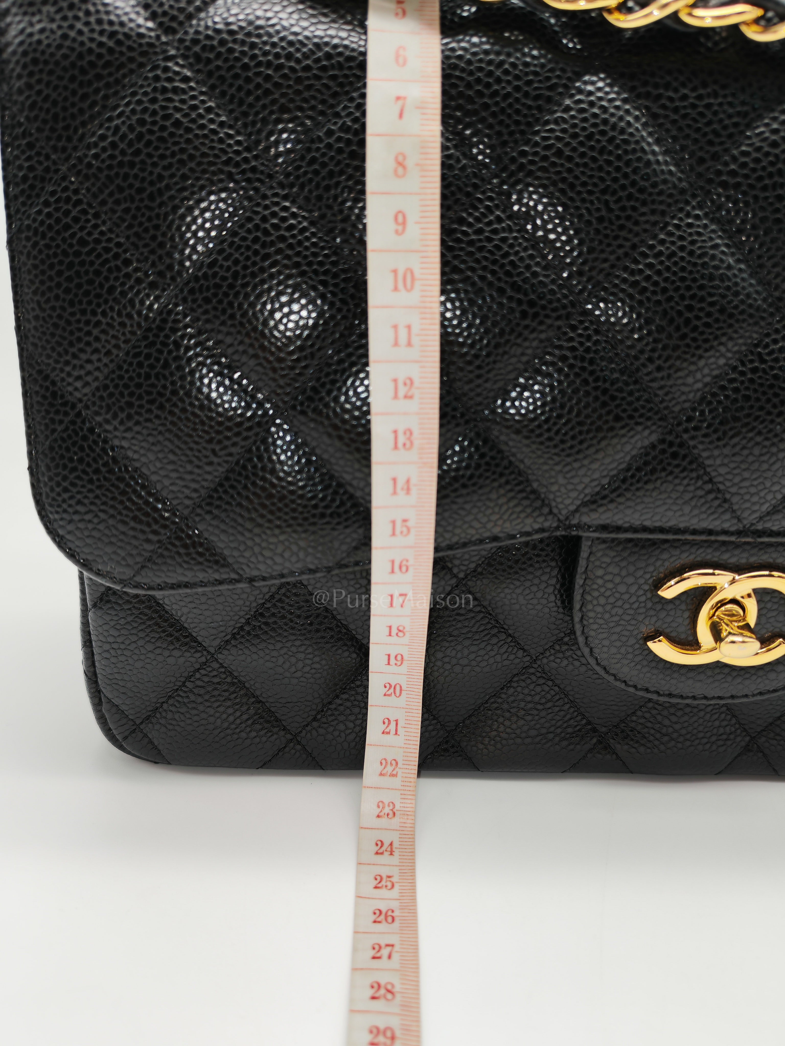Classic Double Flap Jumbo in Black Caviar Leather & Gold Hardware Series 22 | Purse Maison Luxury Bags Shop