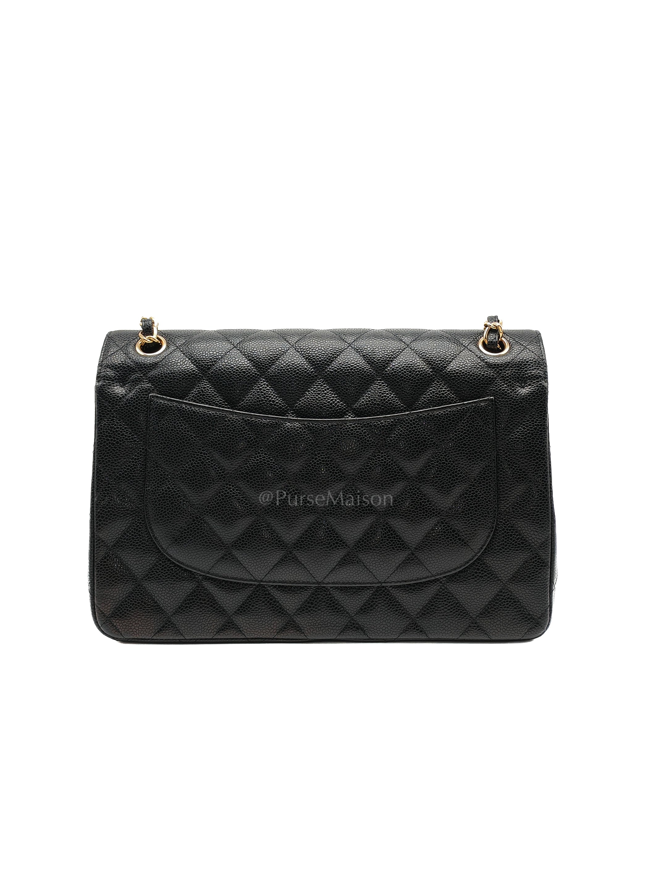Classic Double Flap Jumbo in Black Caviar Leather & Gold Hardware Series 22 | Purse Maison Luxury Bags Shop