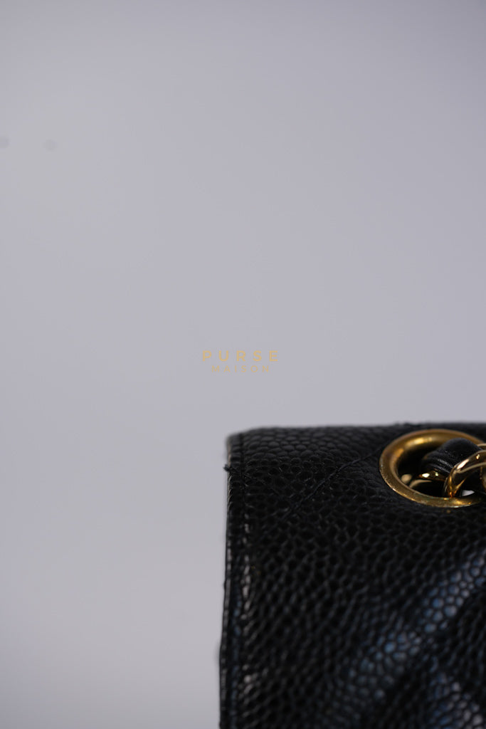 Classic Double Flap Jumbo in Black Caviar Leather in Gold Hardware (Series 19) | Purse Maison Luxury Bags Shop