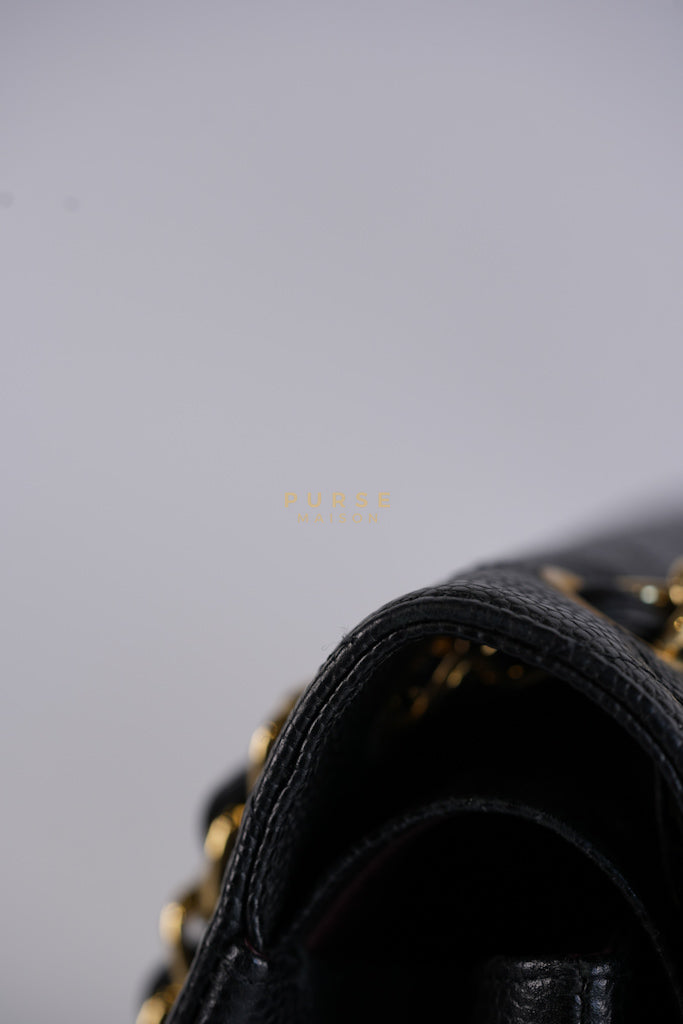 Classic Double Flap Jumbo in Black Caviar Leather in Gold Hardware (Series 19) | Purse Maison Luxury Bags Shop