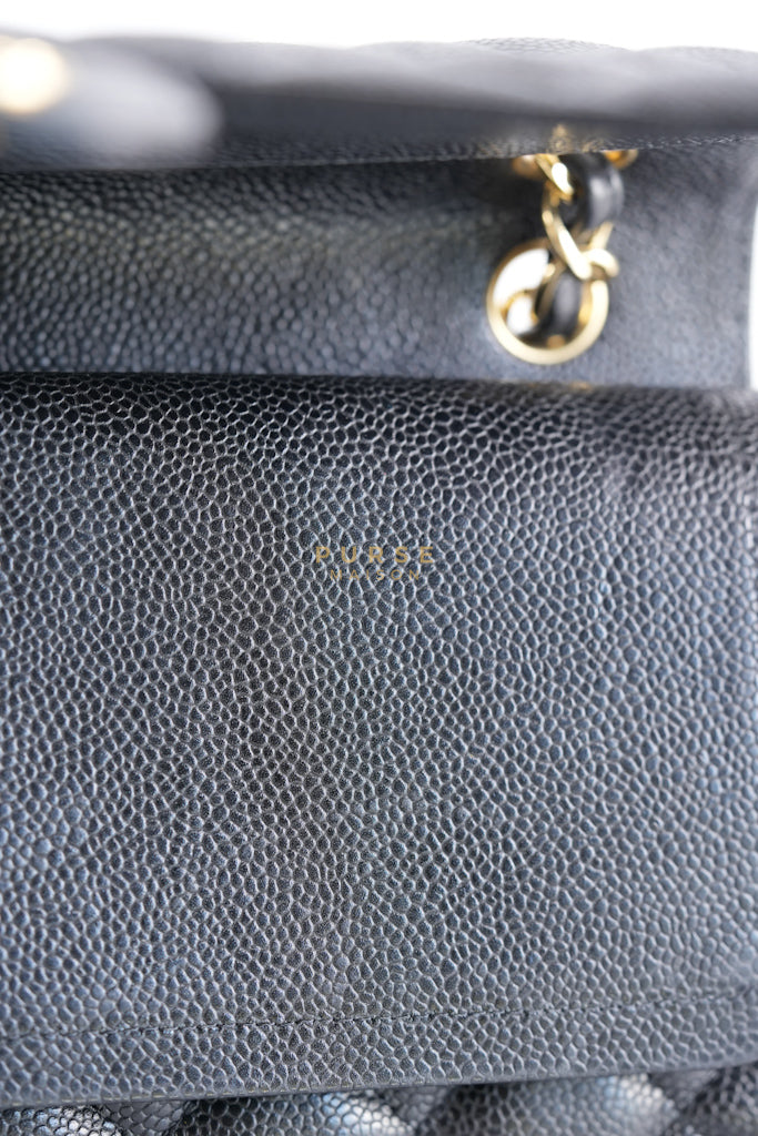 Classic Double Flap Jumbo in Black Caviar Leather in Gold Hardware (Series 19) | Purse Maison Luxury Bags Shop