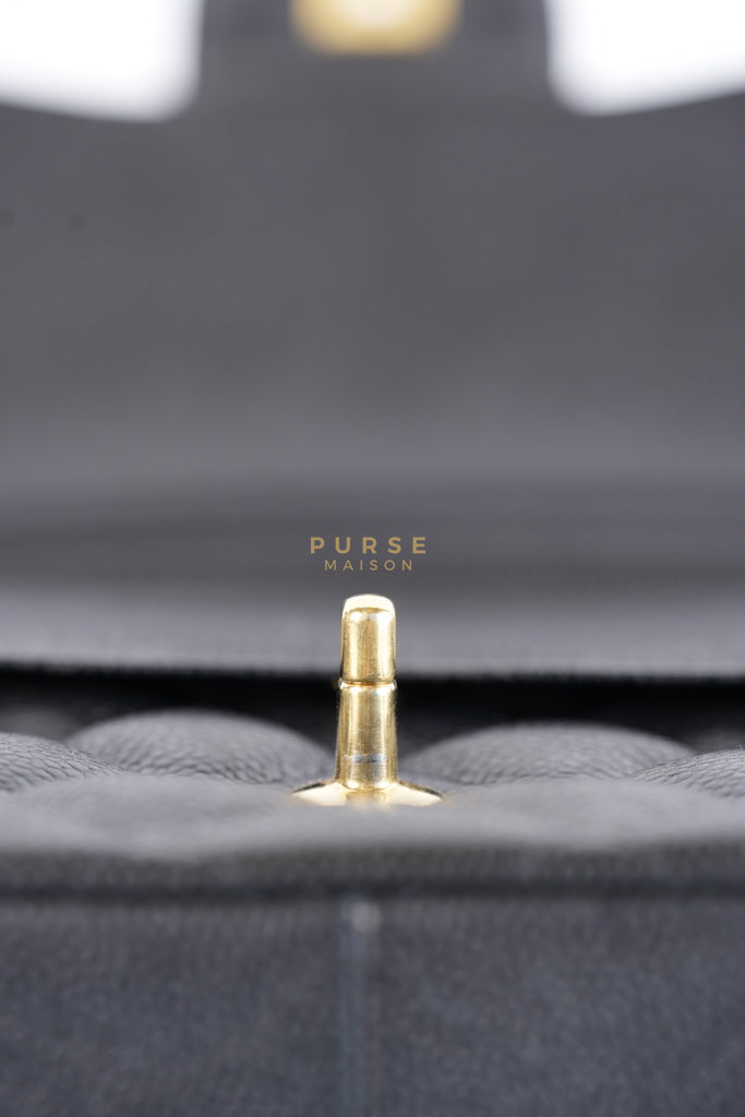 Classic Double Flap Jumbo in Black Caviar Leather in Gold Hardware (Series 19) | Purse Maison Luxury Bags Shop