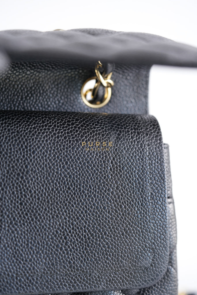 Classic Double Flap Jumbo in Black Caviar Leather in Gold Hardware (Series 19) | Purse Maison Luxury Bags Shop