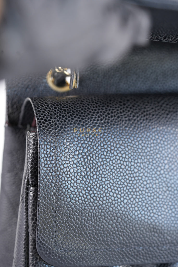 Classic Double Flap Jumbo in Black Caviar Leather in Gold Hardware (Series 19) | Purse Maison Luxury Bags Shop