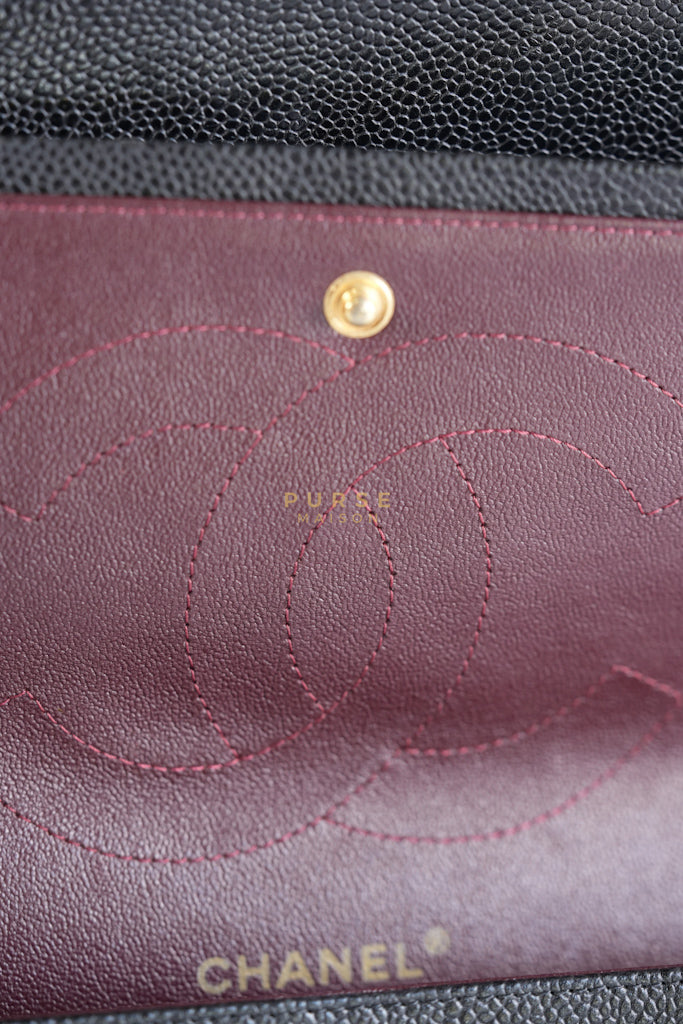 Classic Double Flap Jumbo in Black Caviar Leather in Gold Hardware (Series 19) | Purse Maison Luxury Bags Shop