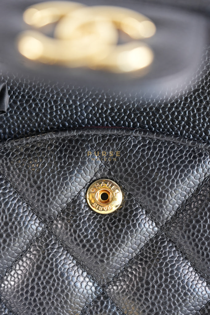 Classic Double Flap Jumbo in Black Caviar Leather in Gold Hardware (Series 19) | Purse Maison Luxury Bags Shop