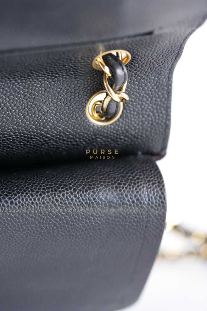 Classic Double Flap Jumbo in Black Caviar Leather in Gold Hardware (Series 19) | Purse Maison Luxury Bags Shop