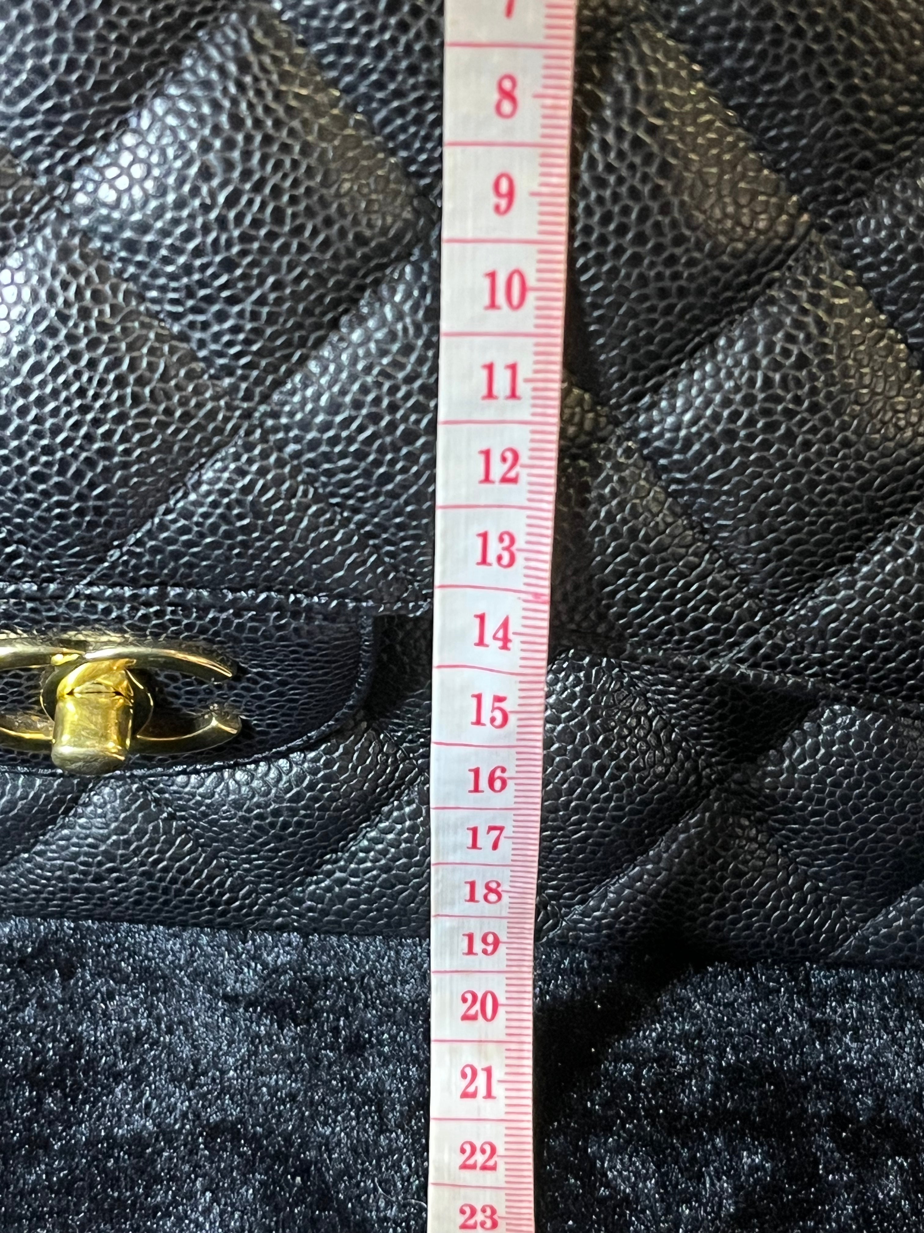Classic Double Flap Jumbo in Black Caviar Leather in Gold Hardware (Series 19) | Purse Maison Luxury Bags Shop