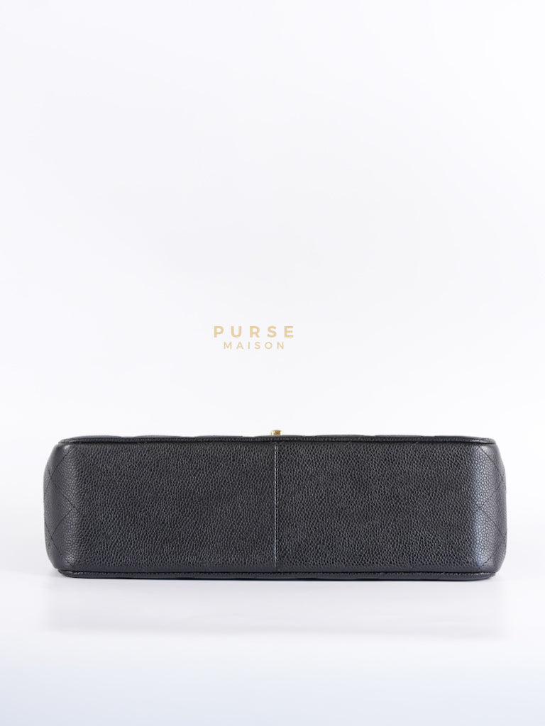 Classic Double Flap Jumbo in Black Caviar Leather in Gold Hardware (Series 19) | Purse Maison Luxury Bags Shop