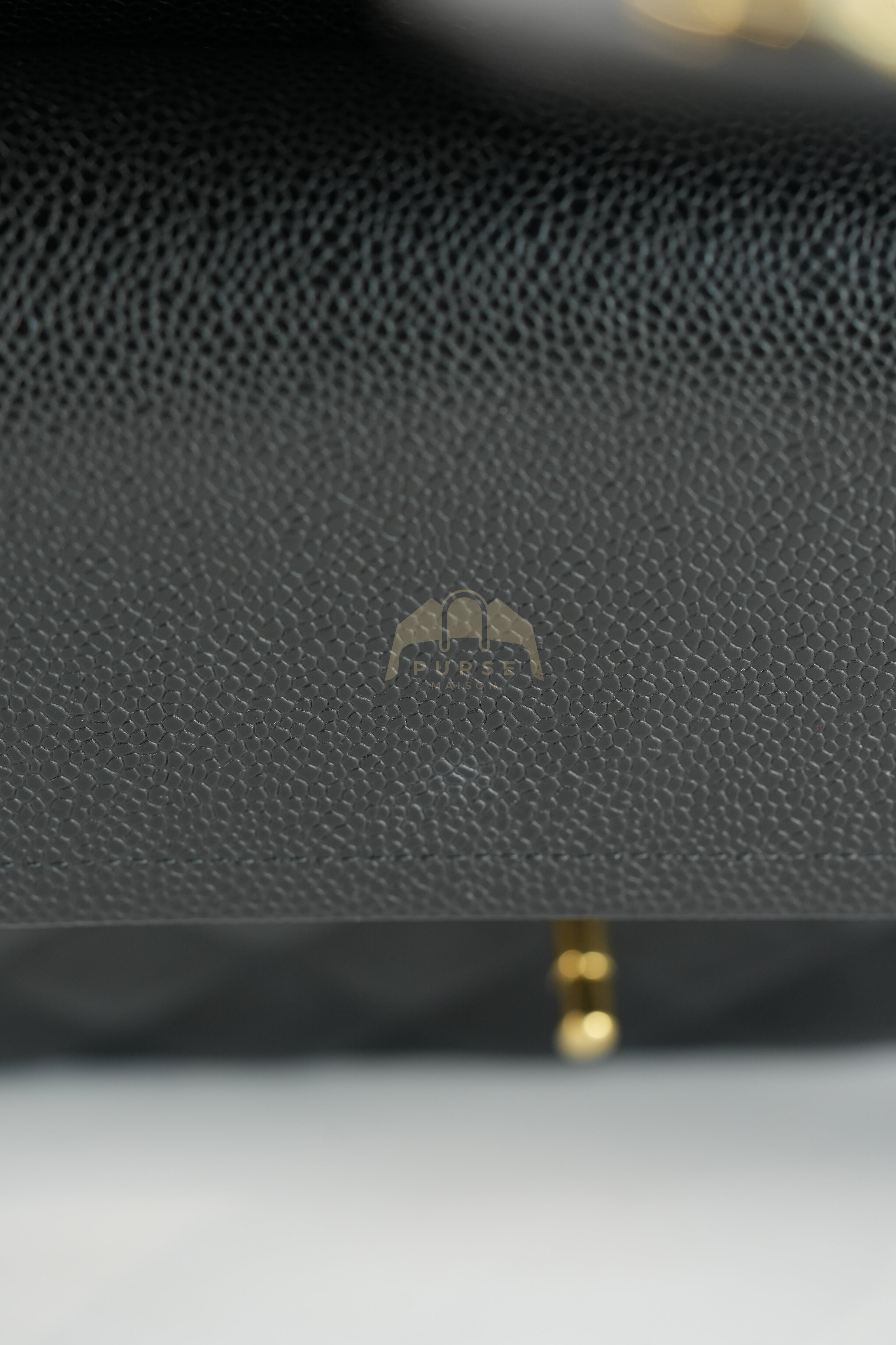 Classic Double Flap Jumbo in Black Quilted Caviar Leather and Gold Hardware Series 26 | Purse Maison Luxury Bags Shop