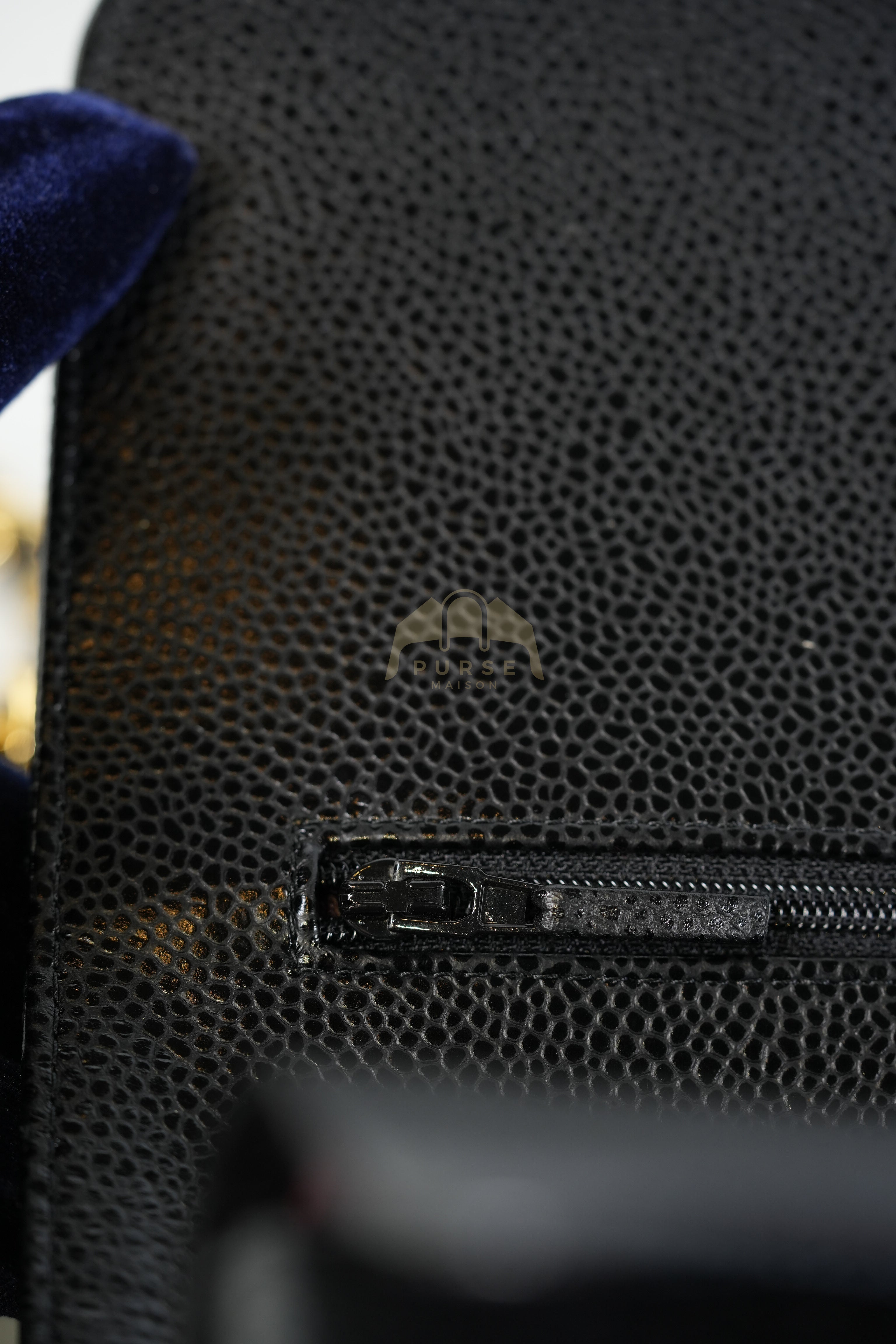 Classic Double Flap Jumbo in Black Quilted Caviar Leather and Gold Hardware Series 26 | Purse Maison Luxury Bags Shop