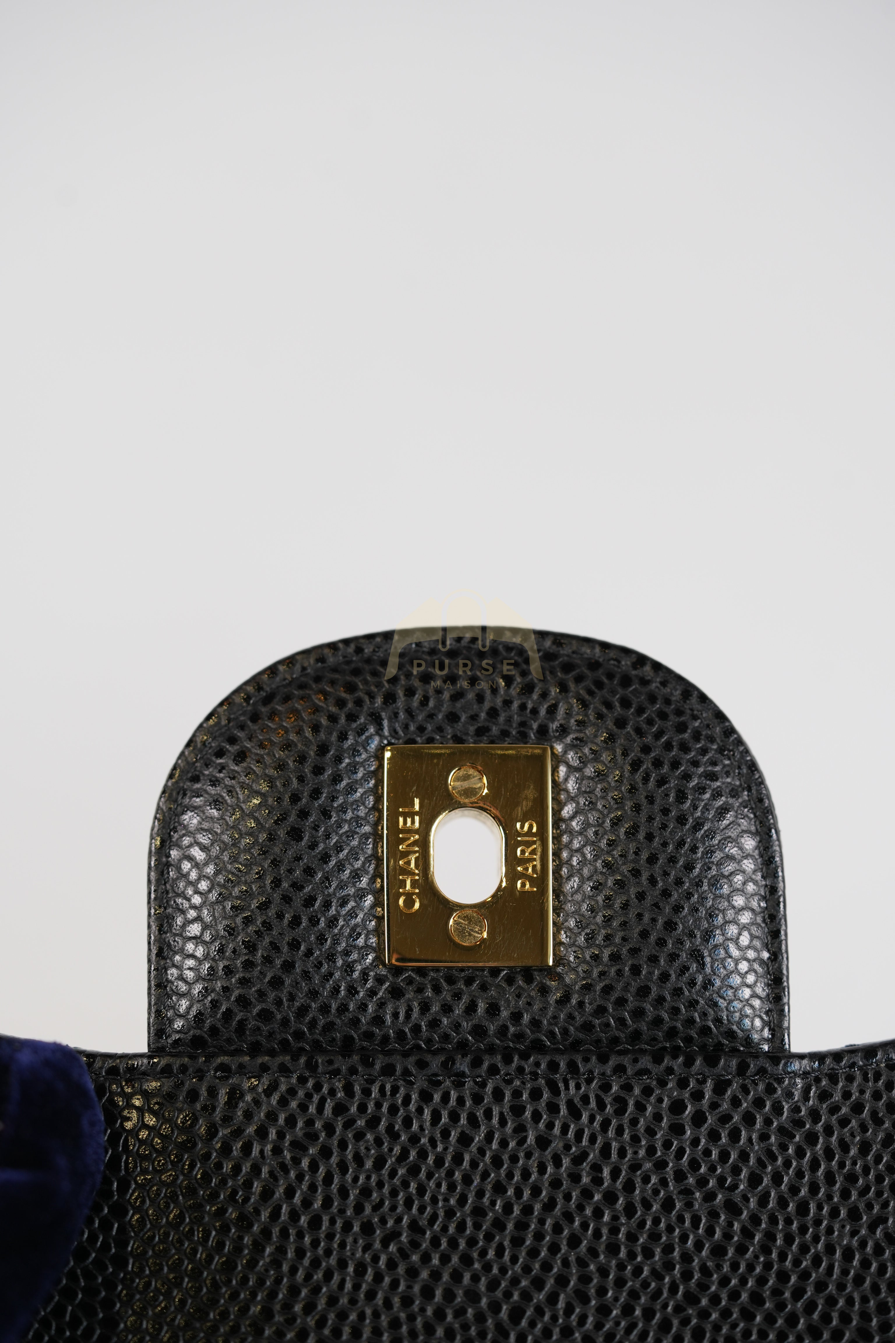 Classic Double Flap Jumbo in Black Quilted Caviar Leather and Gold Hardware Series 26 | Purse Maison Luxury Bags Shop