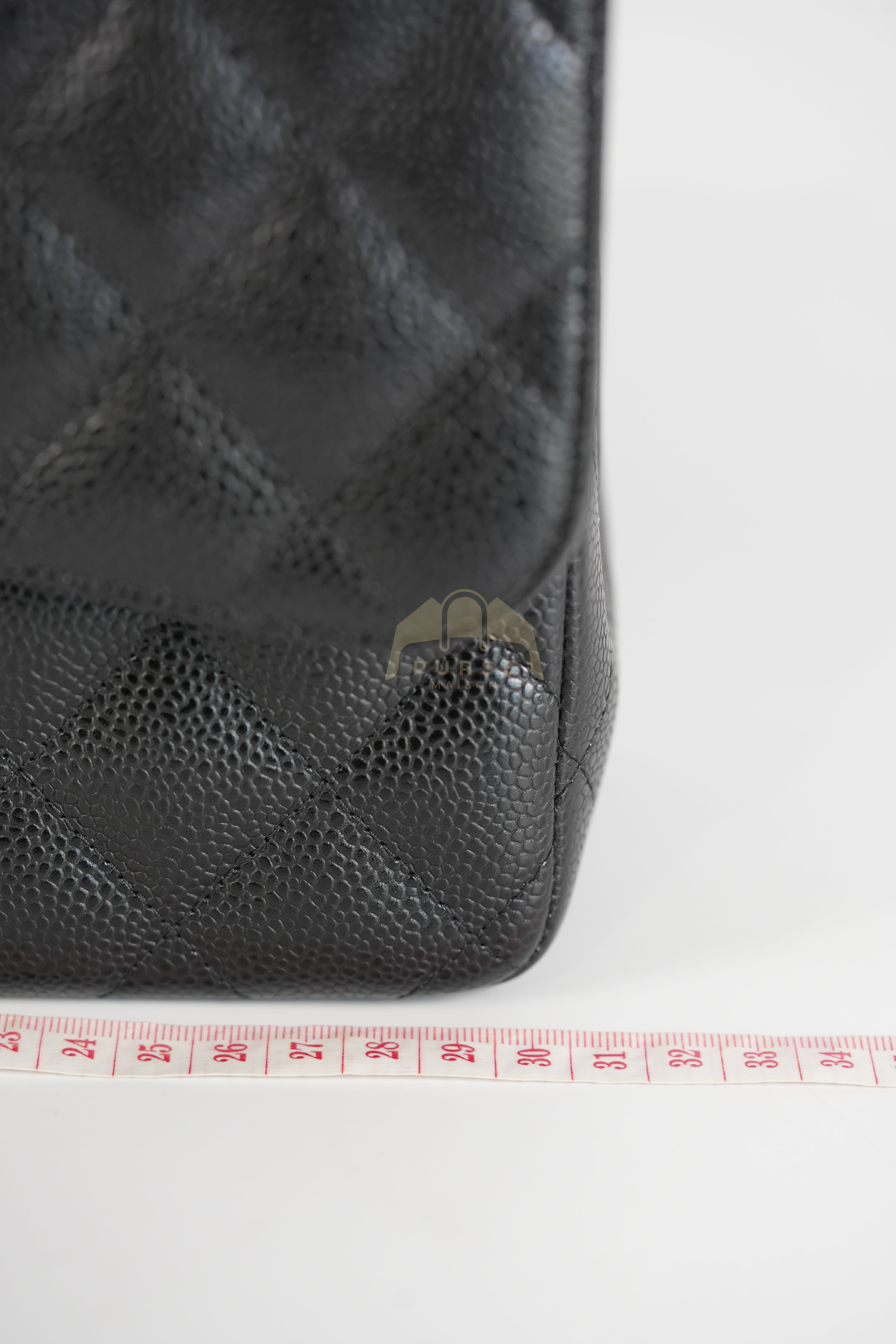 Classic Double Flap Jumbo in Black Quilted Caviar Leather and Gold Hardware Series 26 | Purse Maison Luxury Bags Shop