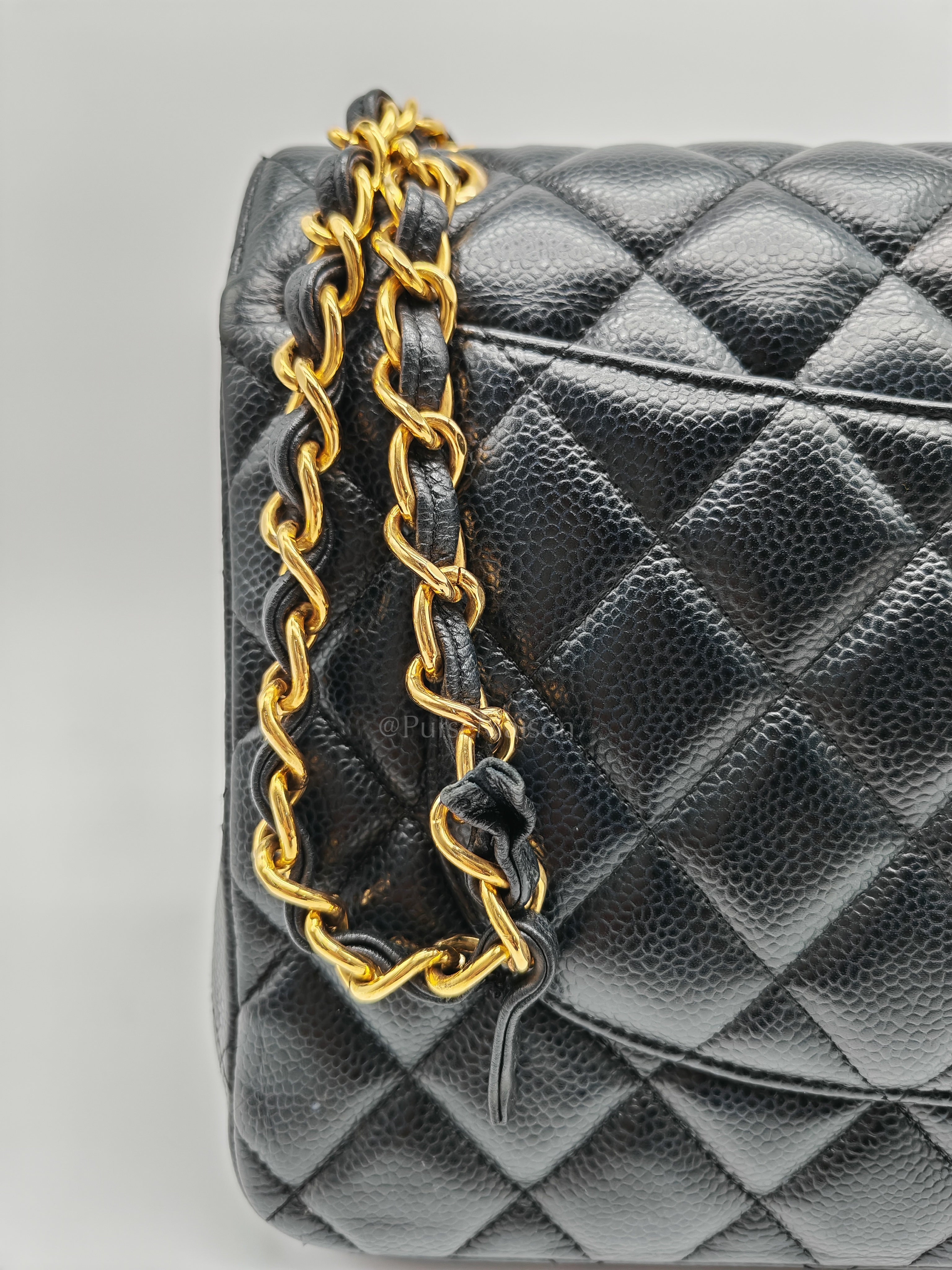 Classic Double Flap Jumbo in Black Quilted Caviar Leather & Gold Hardware Series 16 | Purse Maison Luxury Bags Shop