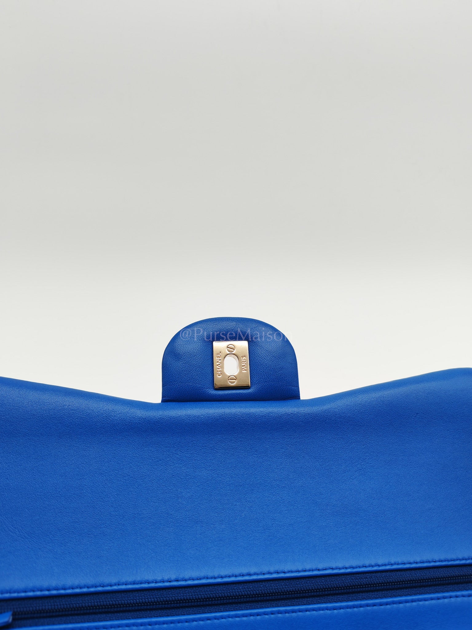 Classic Double Flap Jumbo in Royal Blue Quilted Lambskin Leather and Light Gold Hardware Series 21 | Purse Maison Luxury Bags Shop