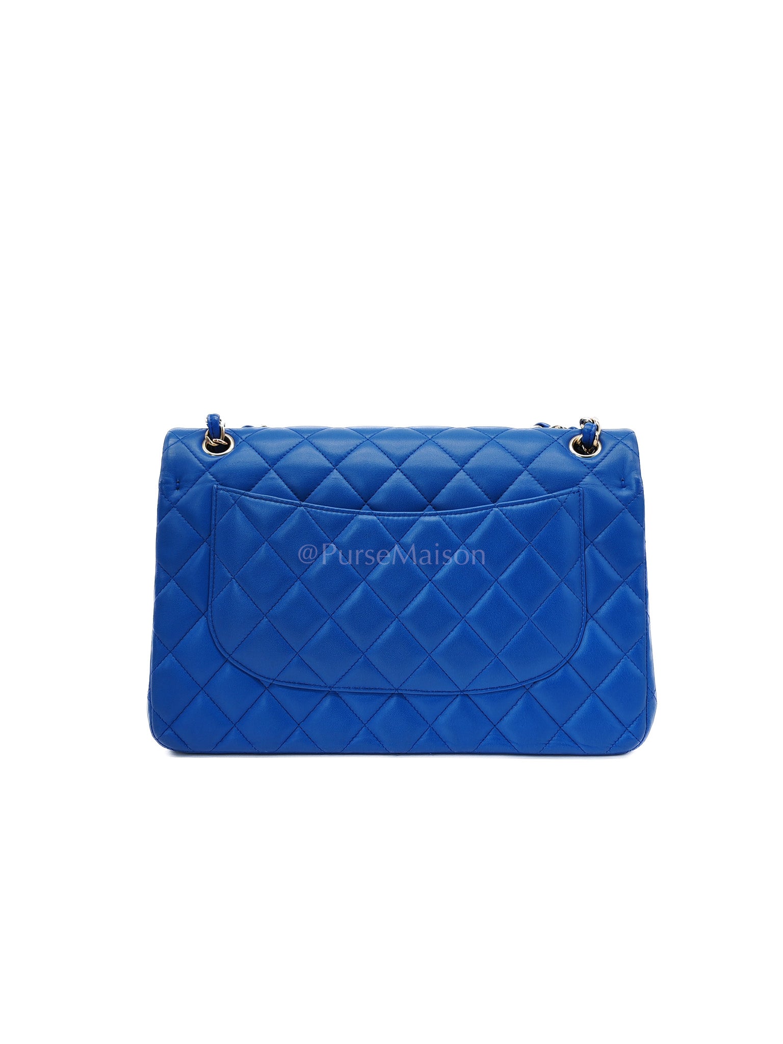 Classic Double Flap Jumbo in Royal Blue Quilted Lambskin Leather and Light Gold Hardware Series 21 | Purse Maison Luxury Bags Shop
