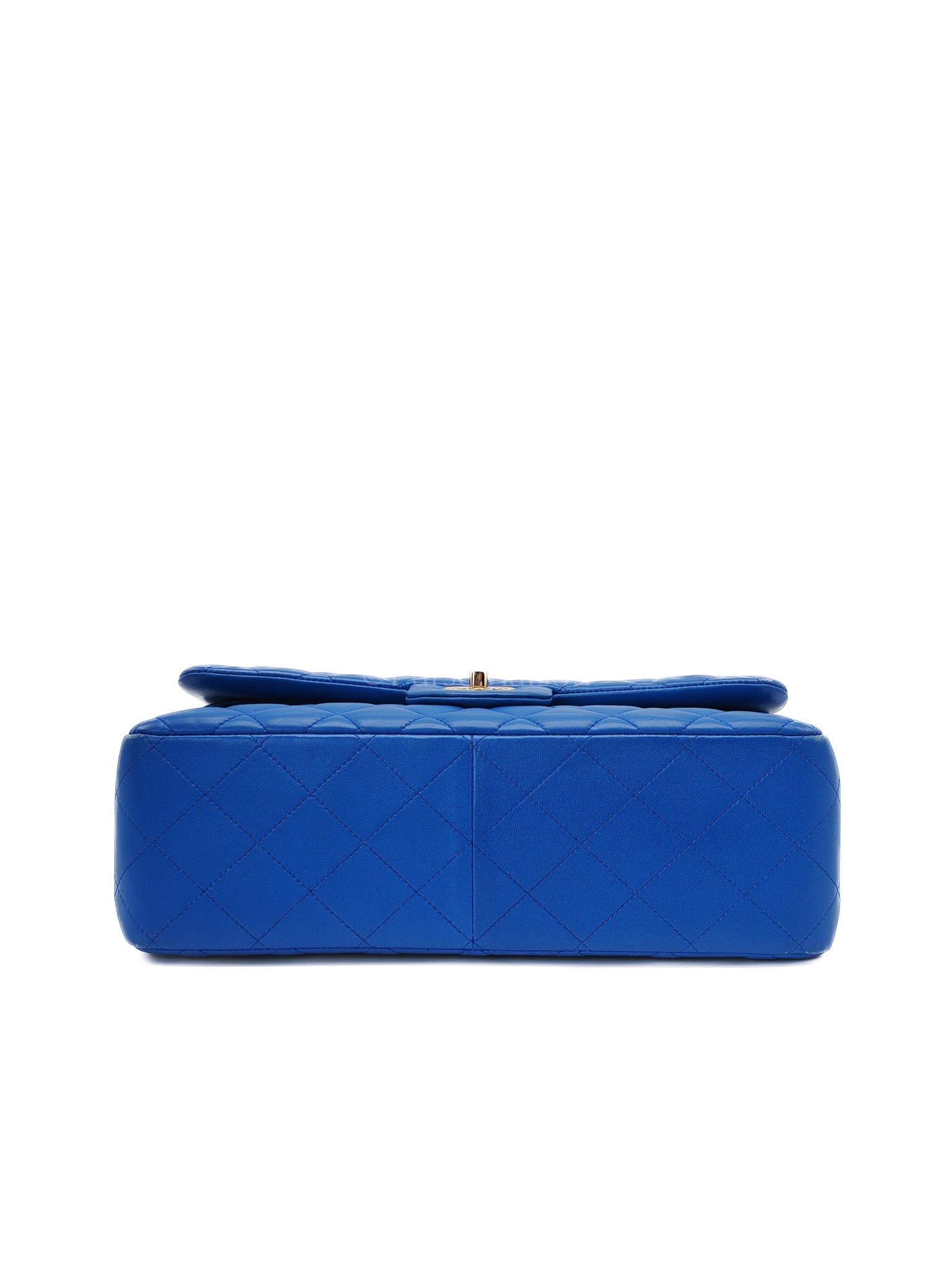 Classic Double Flap Jumbo in Royal Blue Quilted Lambskin Leather and Light Gold Hardware Series 21 | Purse Maison Luxury Bags Shop