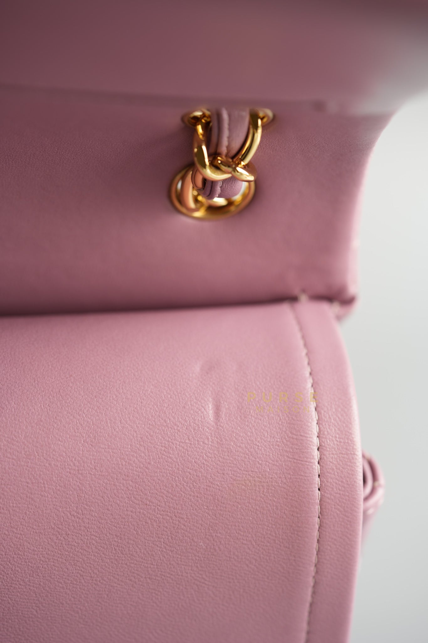 Classic Double Flap Jumbo Mauve Lambskin Leather and Gold Hardware Series 21 | Purse Maison Luxury Bags Shop