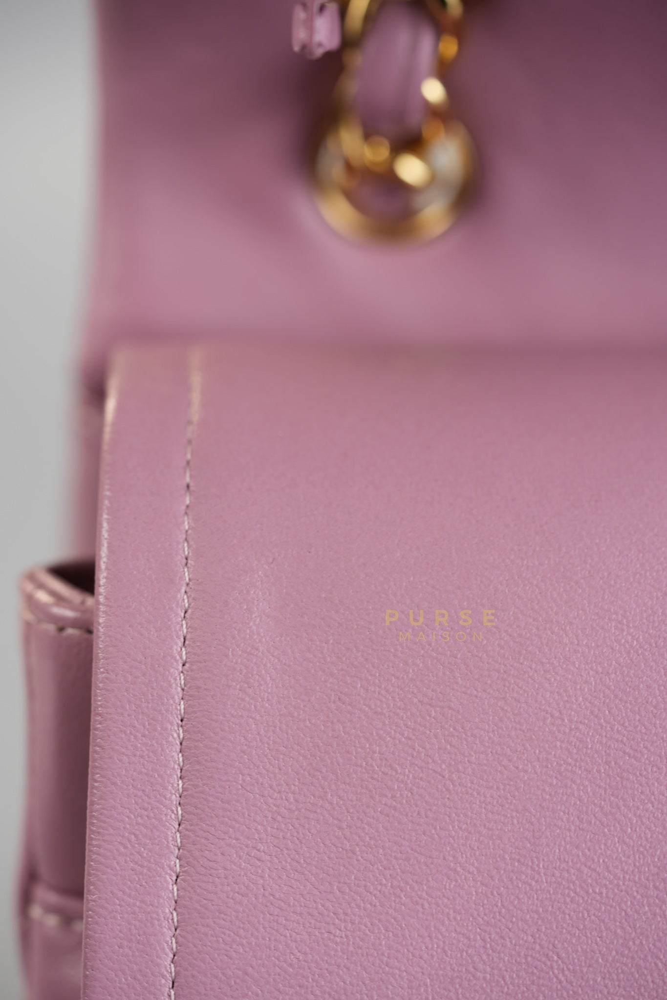 Classic Double Flap Jumbo Mauve Lambskin Leather and Gold Hardware Series 21 | Purse Maison Luxury Bags Shop